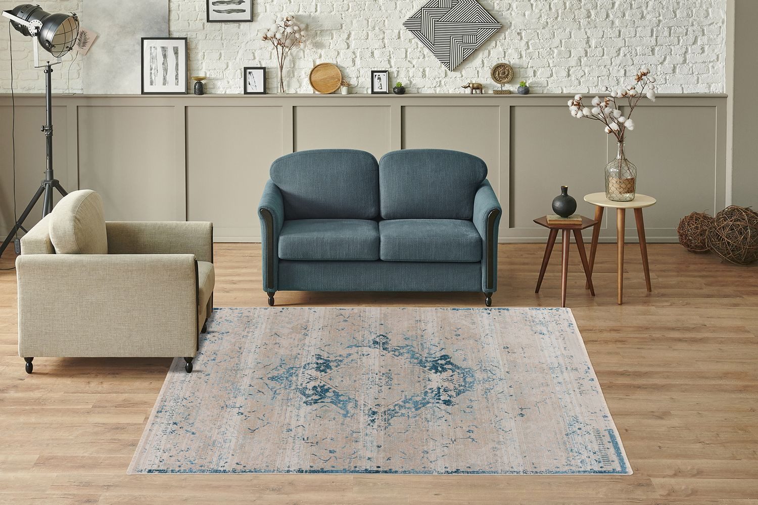 Teppich Boss Teppich Kurzflor Teppich Martin 225 - Blau, rechteckig, Höhe: 5 mm