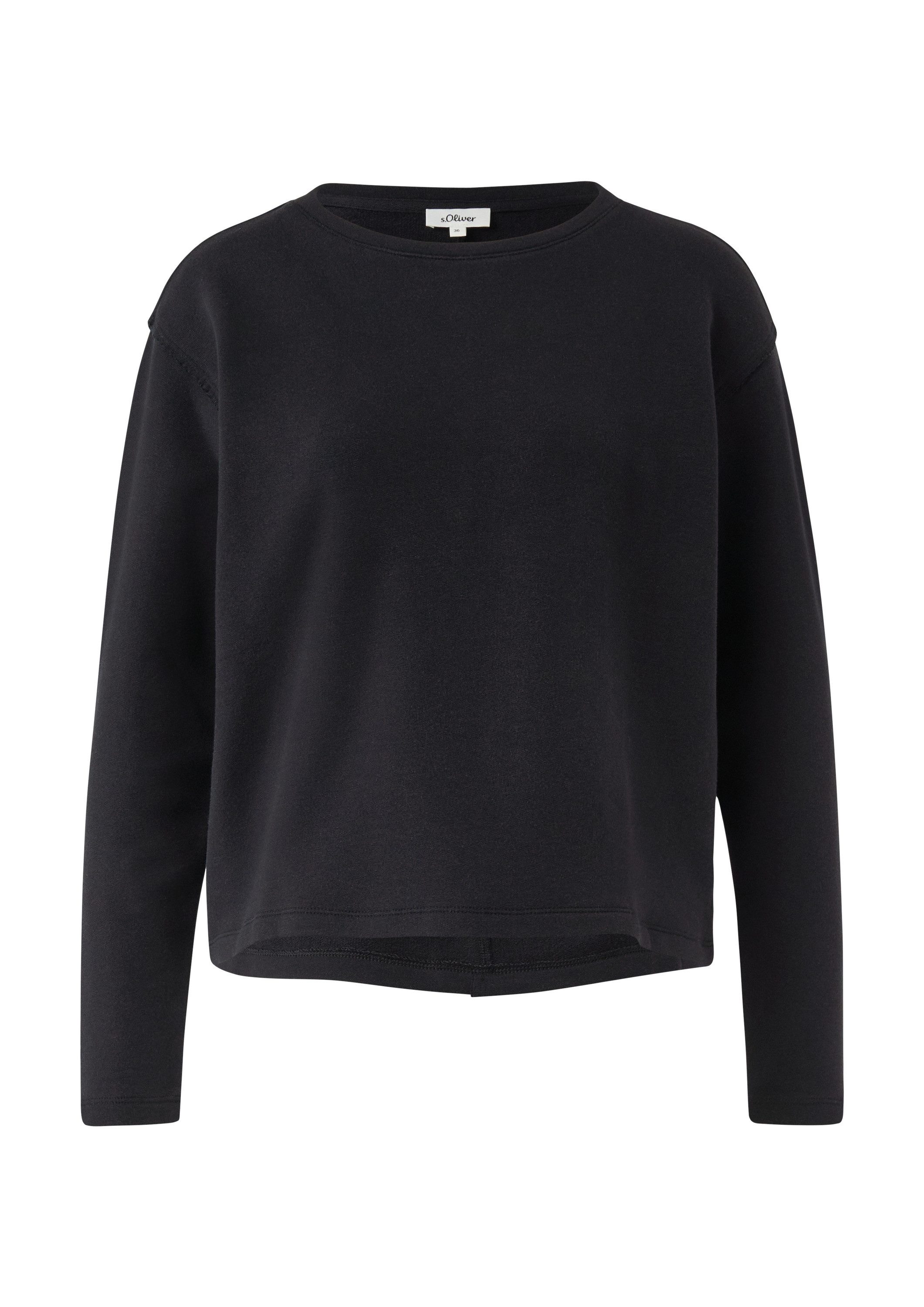 s.Oliver Sweatshirt Sweatshirt Verkürztes Sweatshirt mit Naht-Details günstig online kaufen