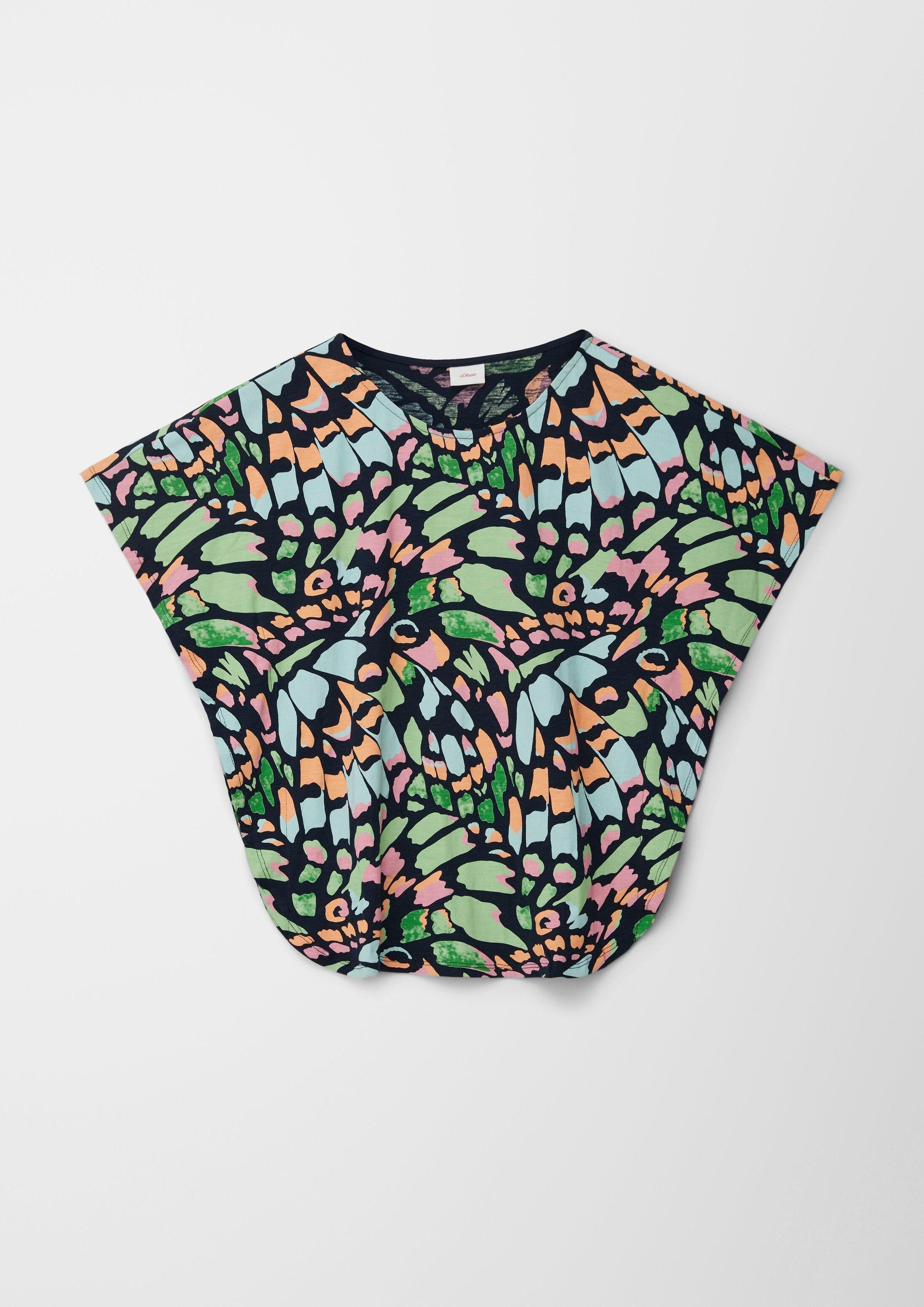 s.Oliver Kurzarmshirt T-Shirt T-Shirt mit Fledermausärmel