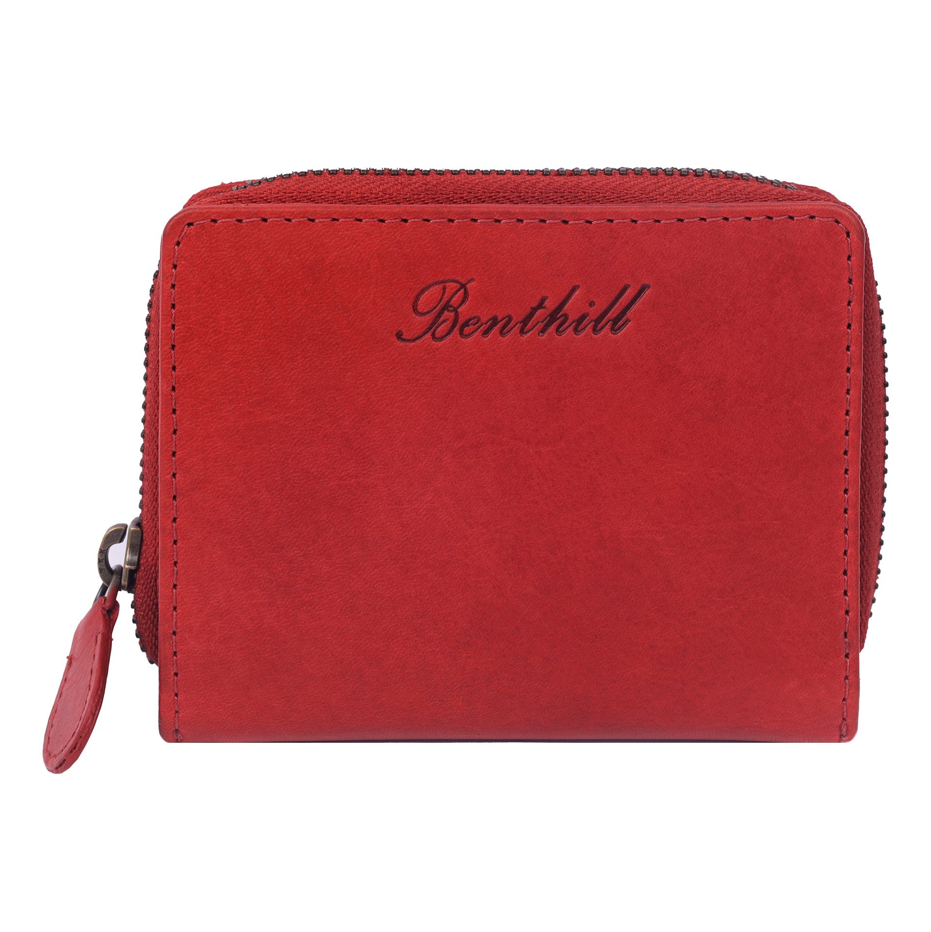Benthill Geldbörse Klein Echt Leder RFID Damen & Herren Geldbeutel Slim-Wallet Portmonee, RFID-Schutz Kartenfächer Münzfach Reißverschlussfach – Bild 5 von 5