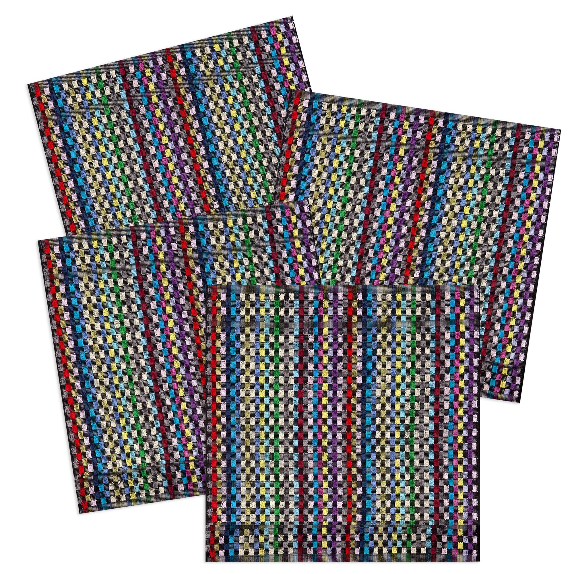 Kracht Geschirrtuch Restgarn, (Set, 4-tlg., 4-teilig), Frottee Grubenhandtücher aus Restgarn ca.50x50cm 100% Baumwolle
