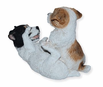 Castagna Tierfigur Dekofigur Hund 2 Jack Russel Terrier Welpen H 18 cm Castagna aus Resin