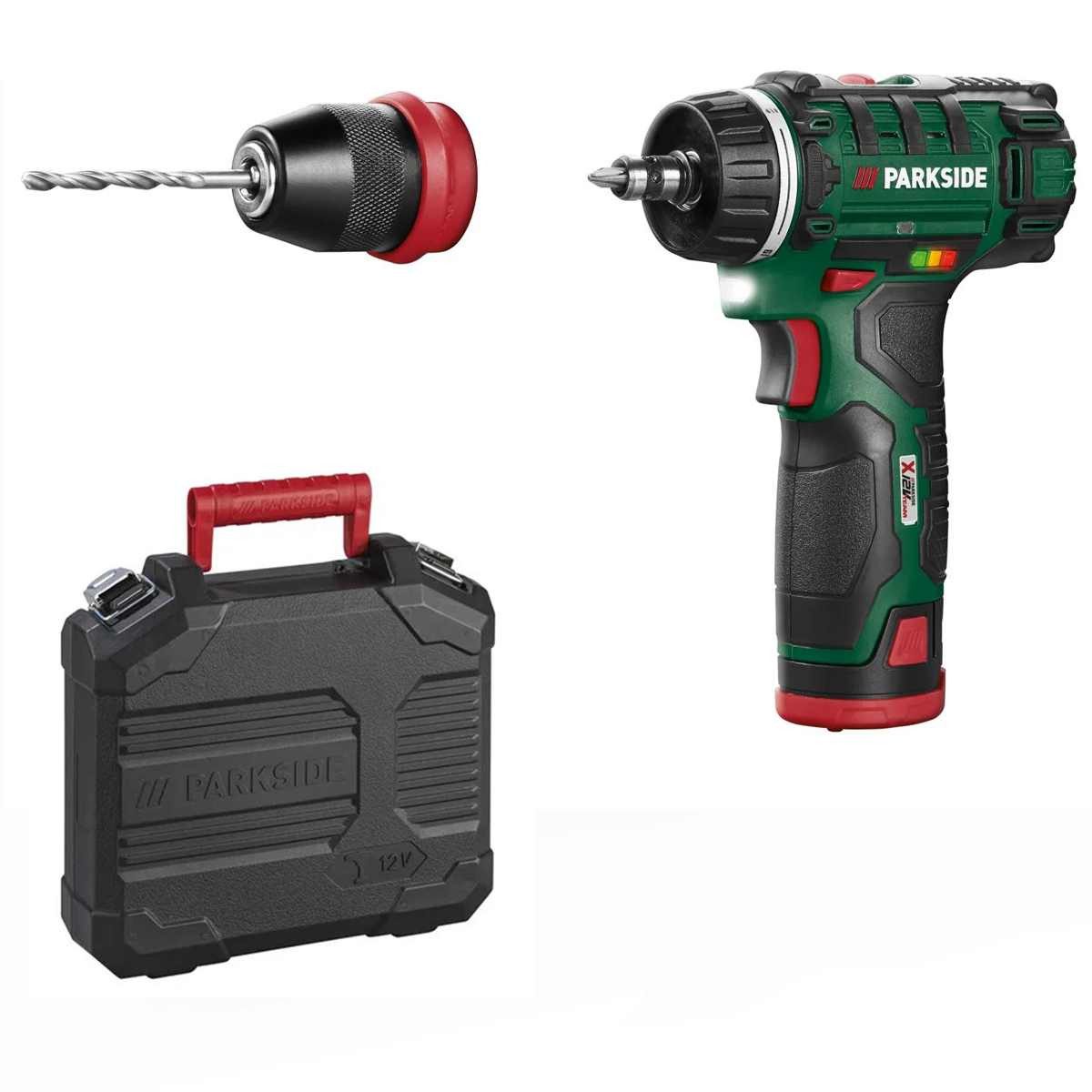 Parkside Akku-Bohrschrauber Akku-Bohrschrauber 12 V- PBSA 12 mit Akku 2.0 Ah, Ladegerät & Koffer