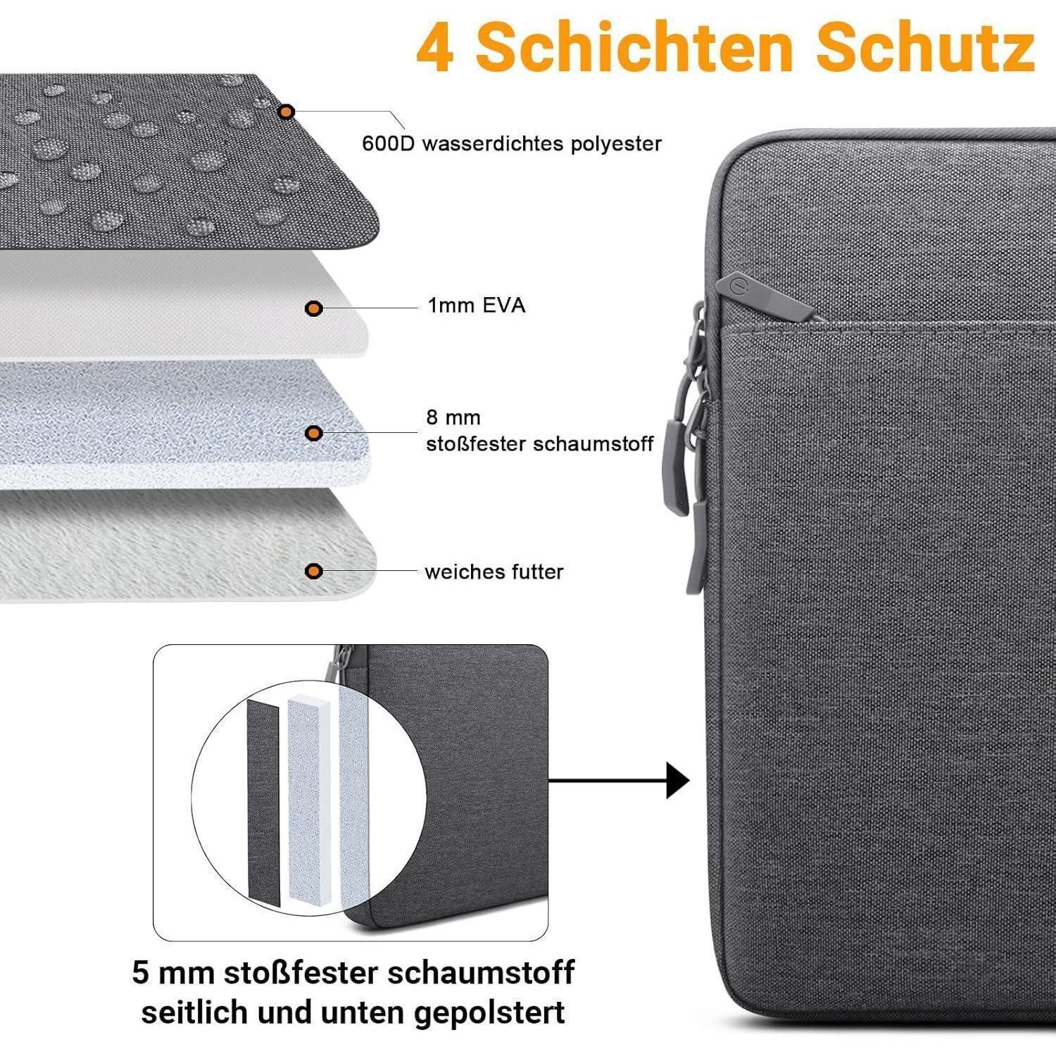 LuxusKollektion Laptop-Hülle Laptoptasche Notebook Chromebook 14 Zoll MacBook Air 15 Dunkelgrau