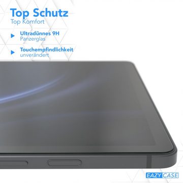 EAZY CASE Schutzfolie Schutzglas für Galaxy Tab S9 FE Plus, 12,4 Zoll Panzerglas Displayfolie Tabletschutz Glasfolie Kratzschutz