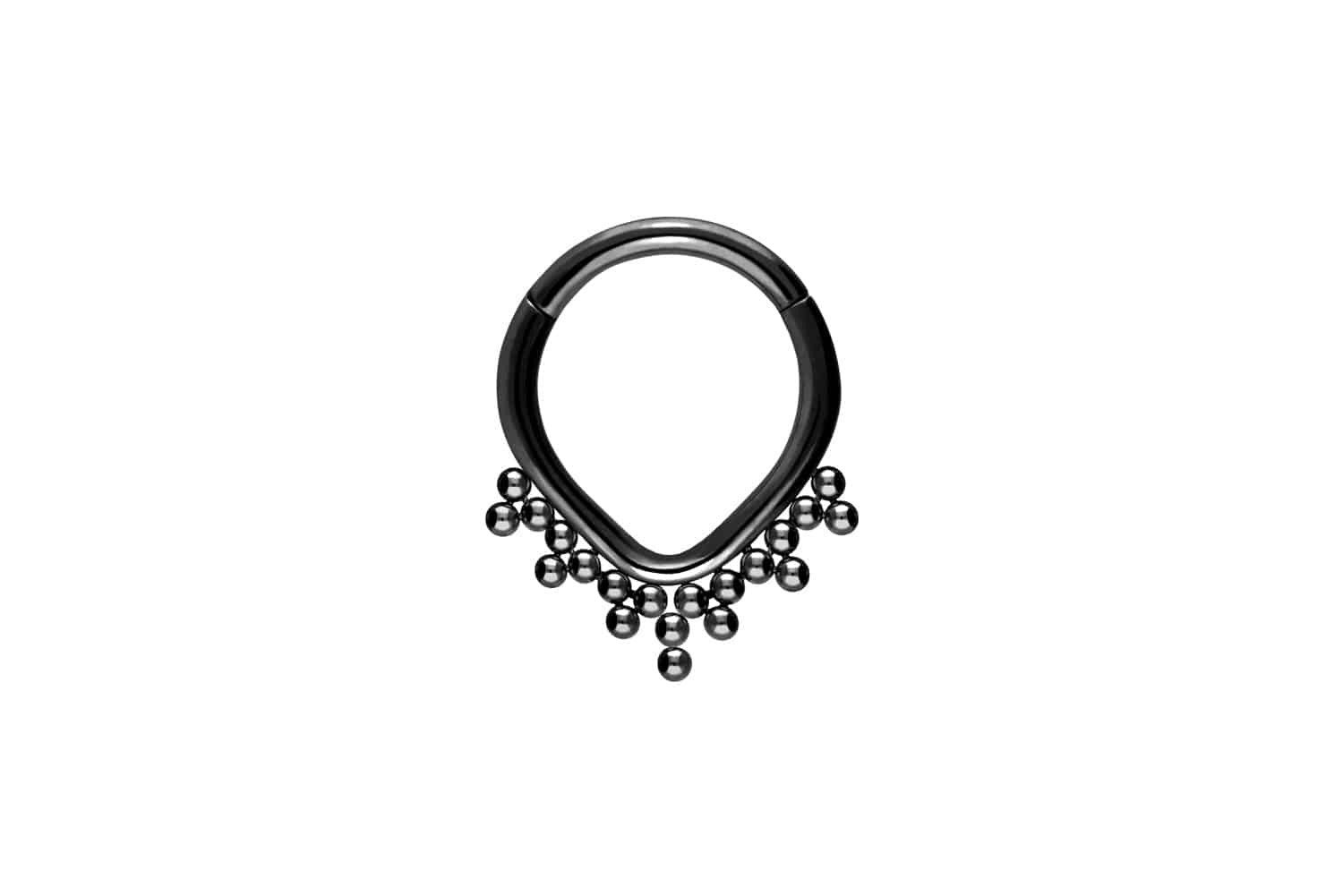 Piercing-Set Titan Segmentring Clicker TROPFEN + KUGELN