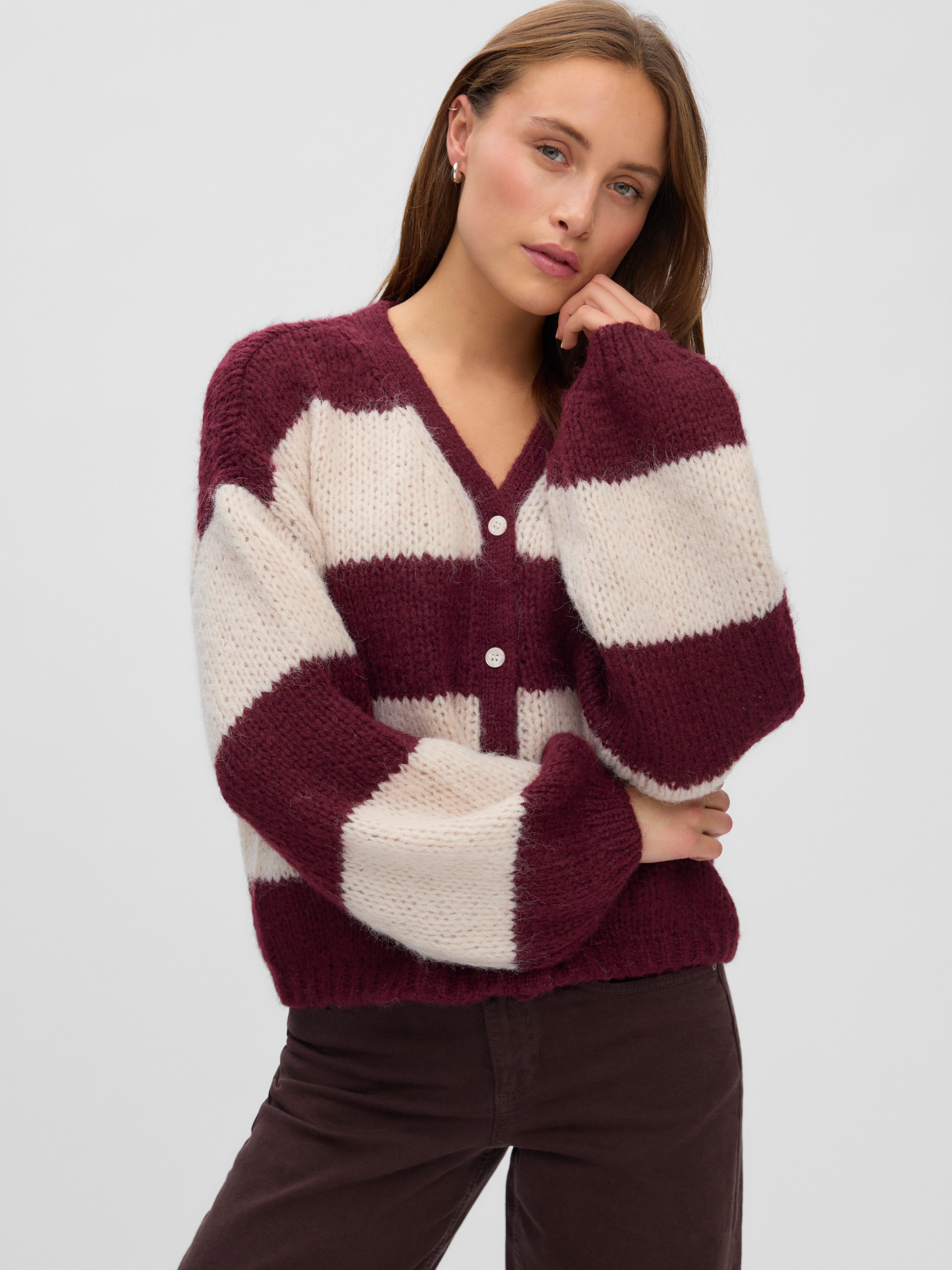 Vero Moda Strickjacke VMMAYBE LS V-NECK BUTTON CARDIGAN NOOS Kunstfaser