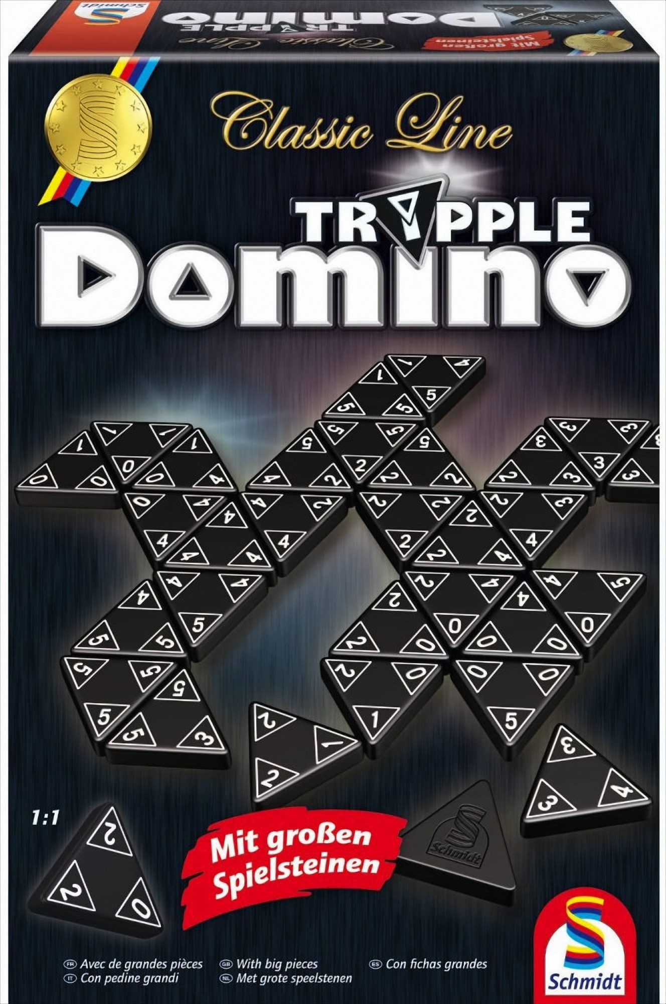 Schmidt Spiele Spiel Classic Line: Tripple-Dominio mit großen Spielsteinen