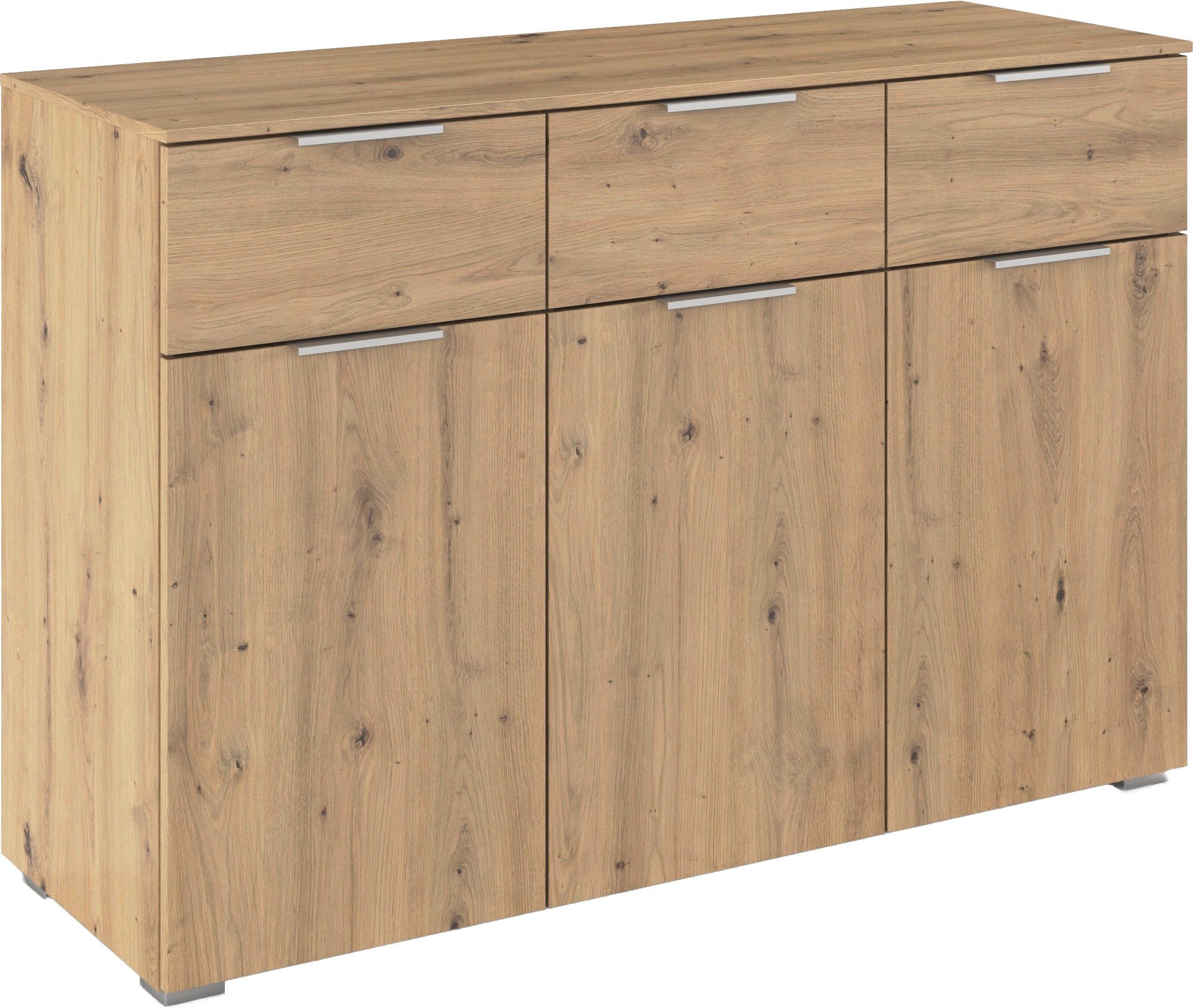 OTTO home Kombikommode Kommode Sideboard Schubladenkommode Schlafzimmerkommode CORTONA (Breite 120 cm inkl. SOFT-CLOSE-FUNKTION, mit moderner Dekor-Front), mit 3 Schubladen und 3 verstellbaren Einlegeboden MADE IN GERMANY