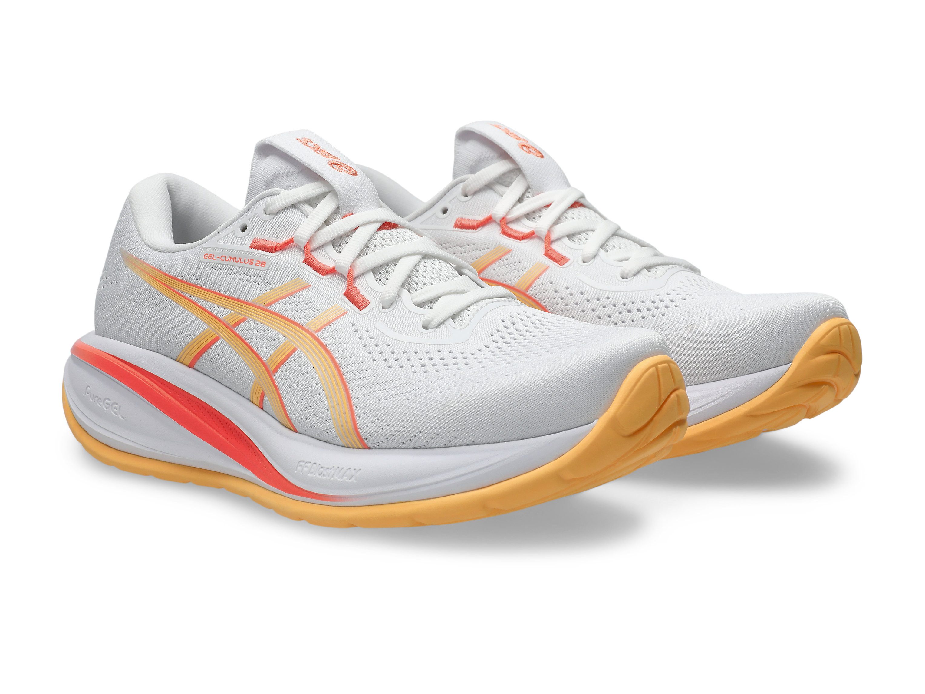 Asics GEL-CUMULUS 28 Laufschuh sportlicher Stil, leicht profiliertes Laufsohlenprofil, Schnürung