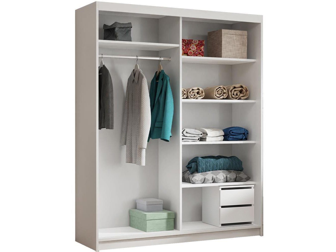 Beautysofa Kleiderschrank HELA moderner Kleiderschrank mit Spiegel (Schiebetürenschrank mit Kleiderstange und Regalböden, Schrank für Schlafzimmer, Flur & Ankle – Bild 3 von 5
