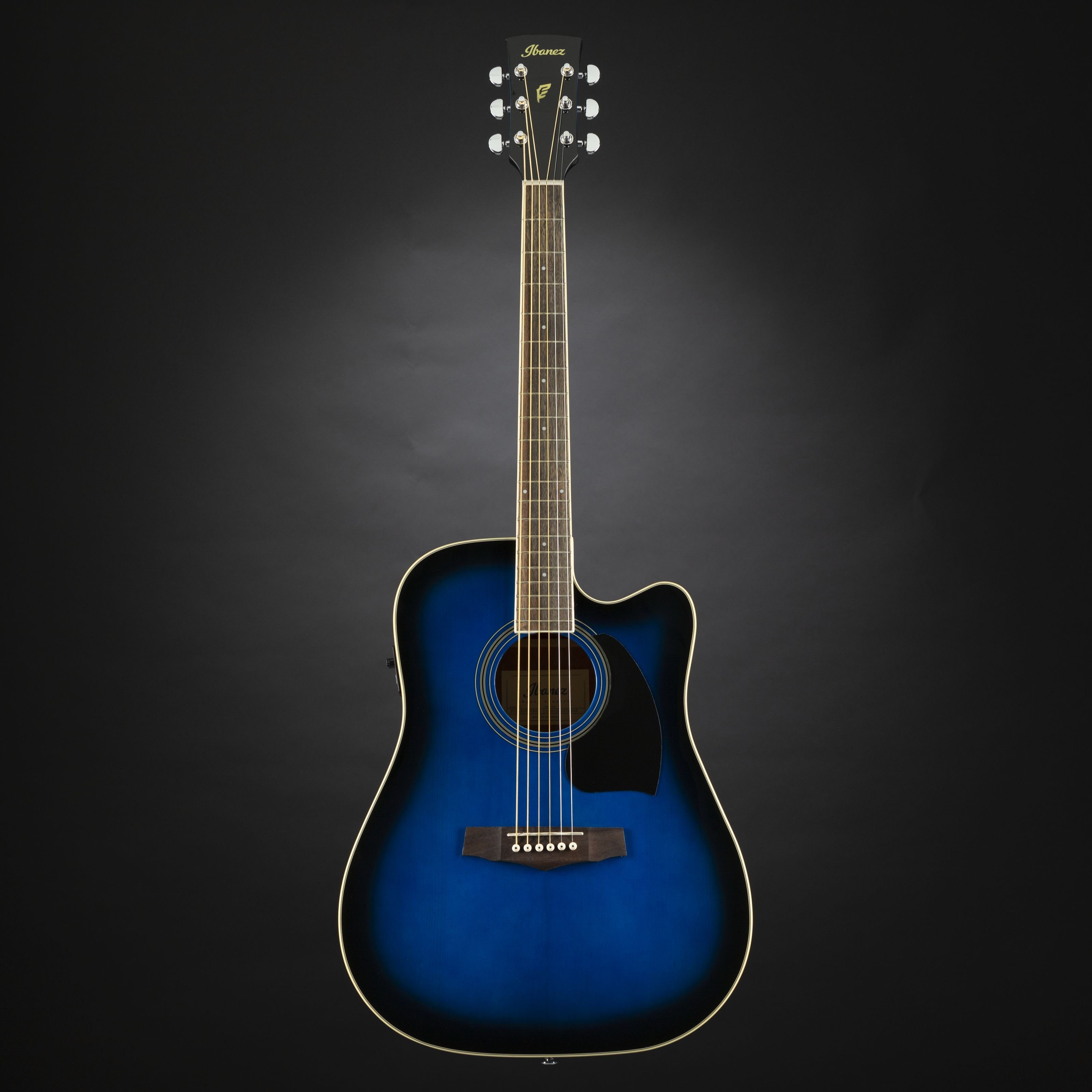 Ibanez Westerngitarre, Performance PF15ECE-TBS Transparent Blue Sunburst, Westerngitarren, Dreadnought Gitarren, PF15ECE-TBS Transparent Blue Sunburst - Westerngitarre