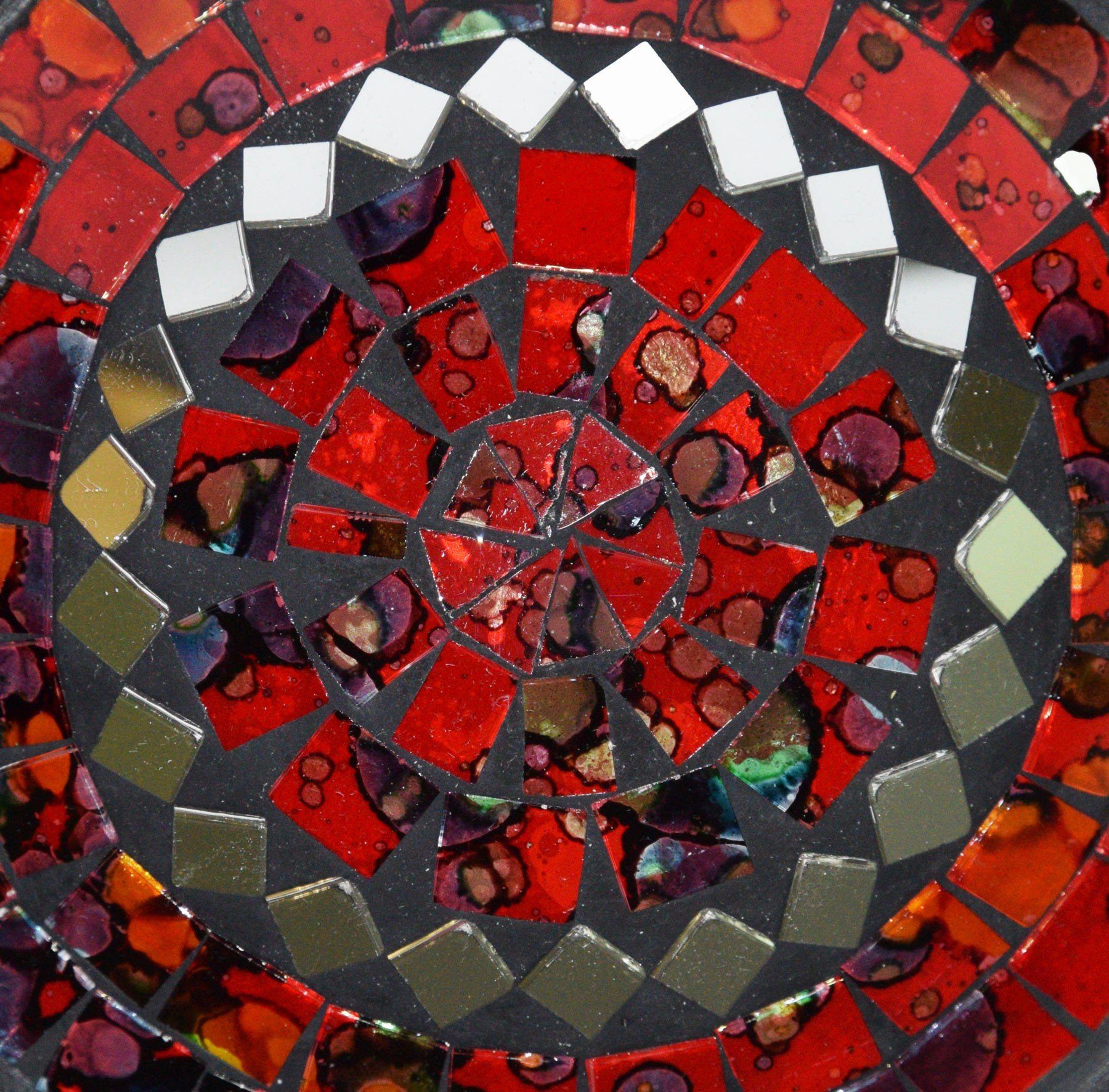 Schale cm Dekoschale mit Mosaik SIMANDRA ø Stück) ca. (1 Rot 14 rund Spiegel