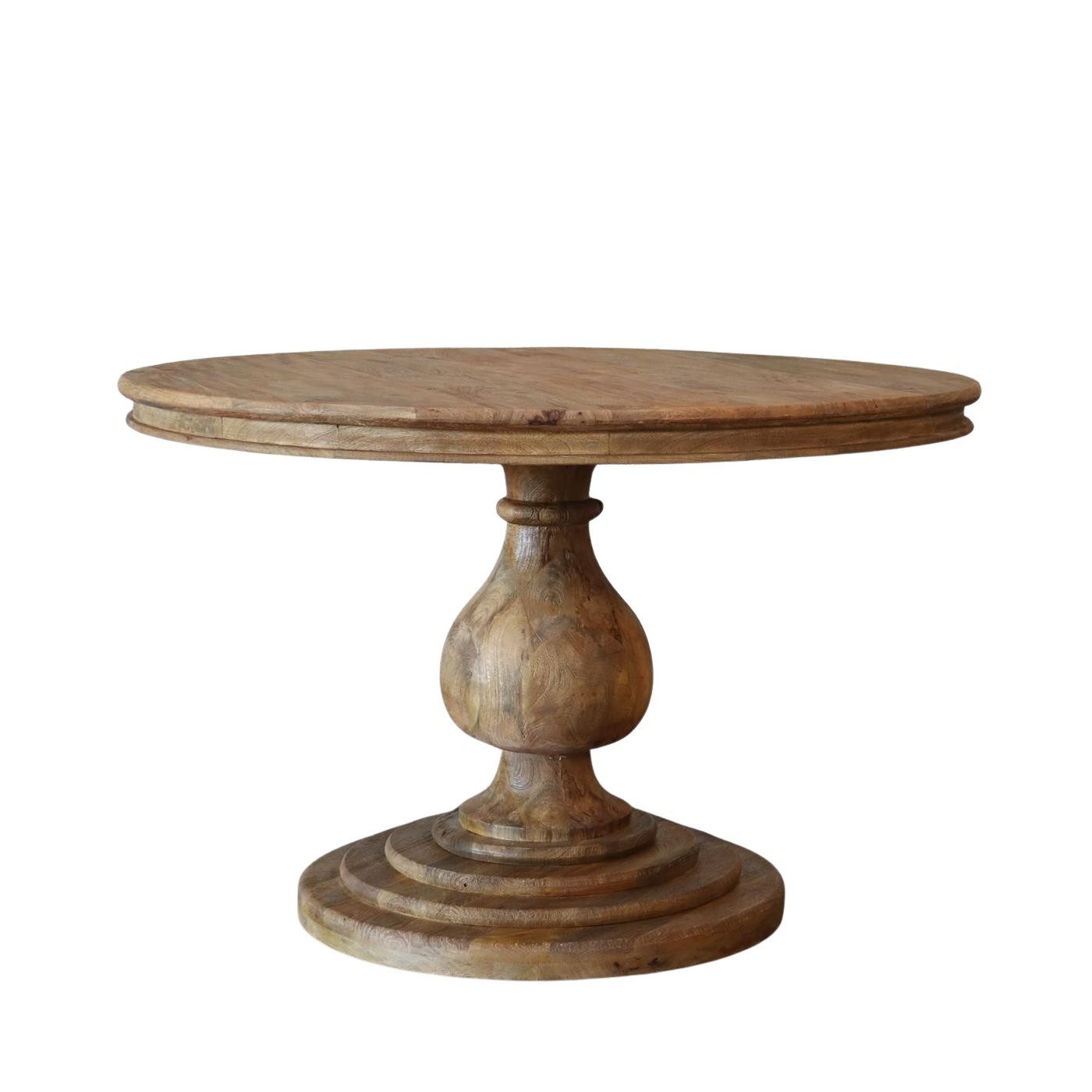 baario Esstisch Esstisch HARRISON braun Ø120, rund massiv Mangoholz Landhau günstig online kaufen