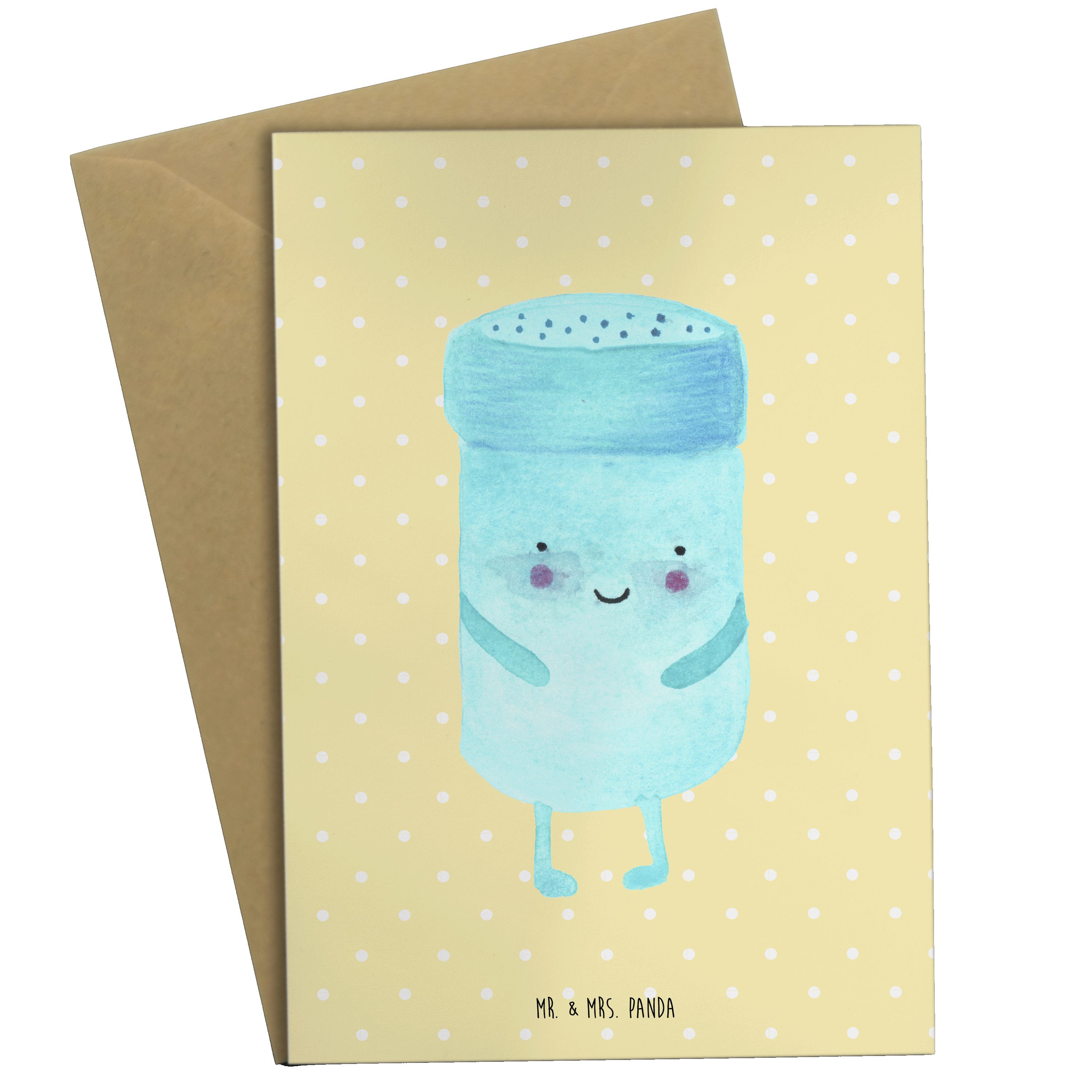 Mrs. Geschenk, Panda BestFriends-Salt Mr. Grußkarte - Pastell Gelb fehlend - Geburtstagskarte, &