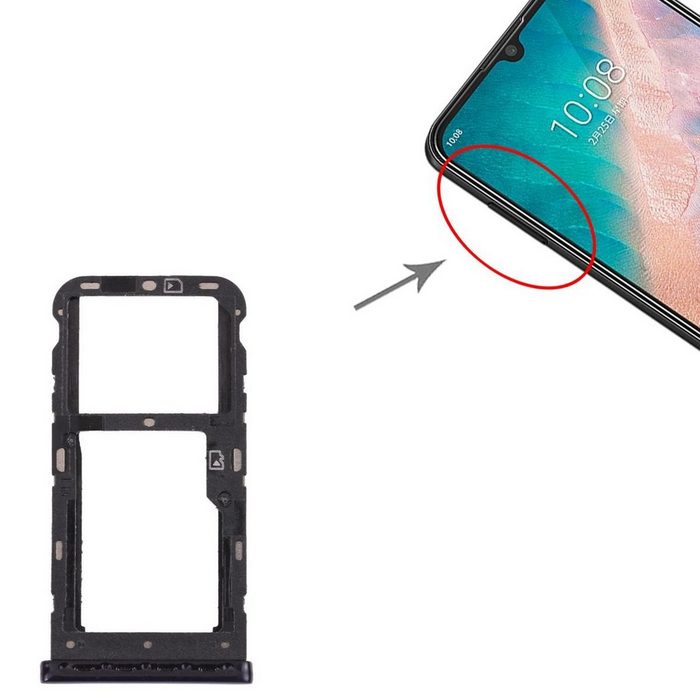 Wigento Dual SIM Karten Halter Adapter Silber für ZTE Blade V10 Ersatzteil Reparatur Smartphone-Adapter 0 cm