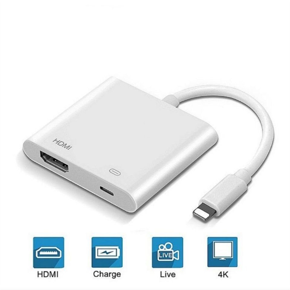 Ciskotu For Apple iPhone iPad Lightning to HDMI Digital TV AV Adapter Cable  Adapter, iPhone iPad 5 6 7 8 Plus X