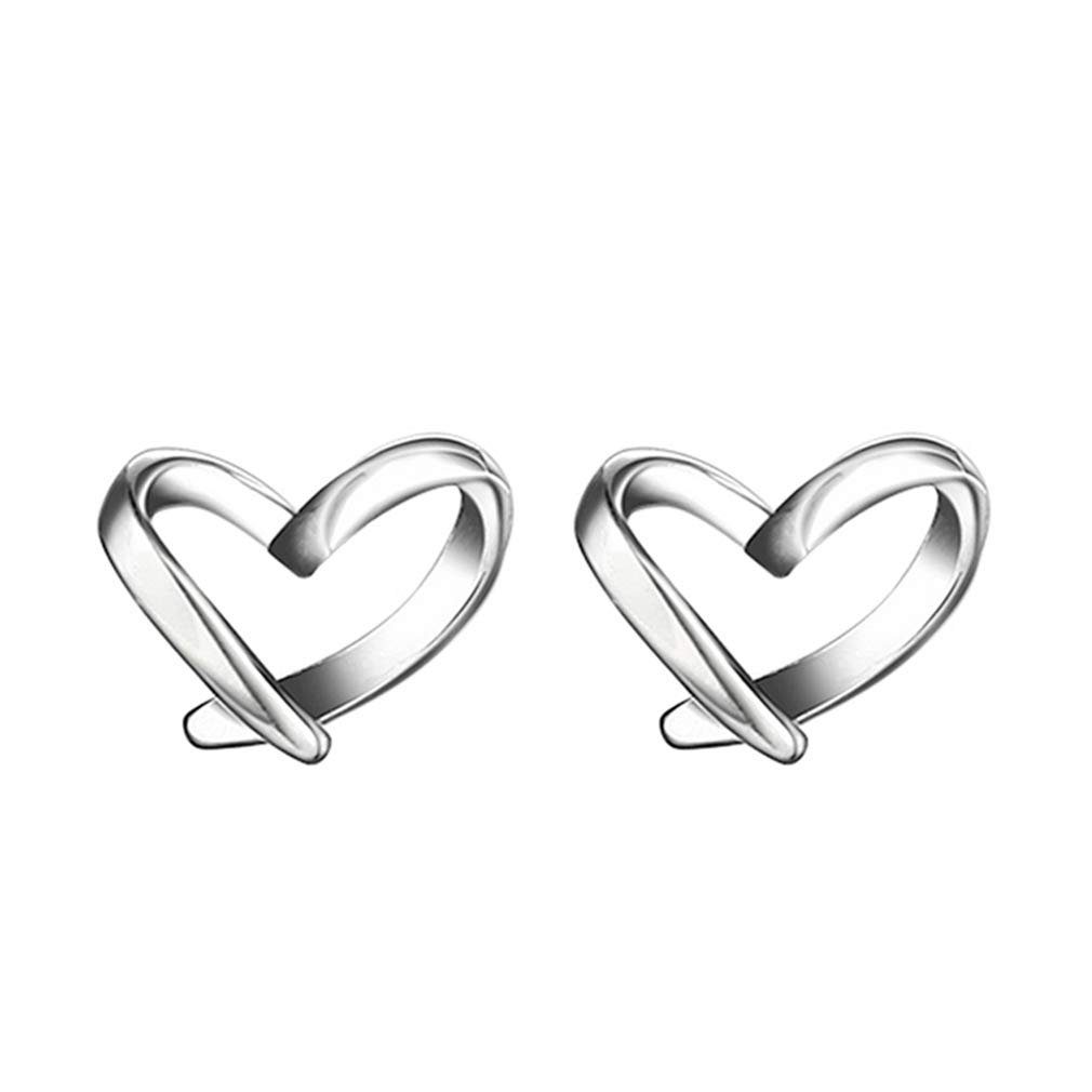 POCHUMIDUU Paar Ohrstecker Damen Ohrstecker 925 Sterling Silber Herz Ohrringe (2-tlg), Modeschmuck für Frauen und Mädchen