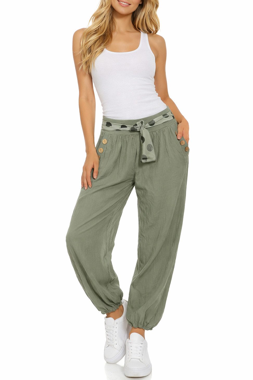 Mississhop Haremshose Leichte Baumwollhose einfarbige Hose Sommerhose Aladi günstig online kaufen