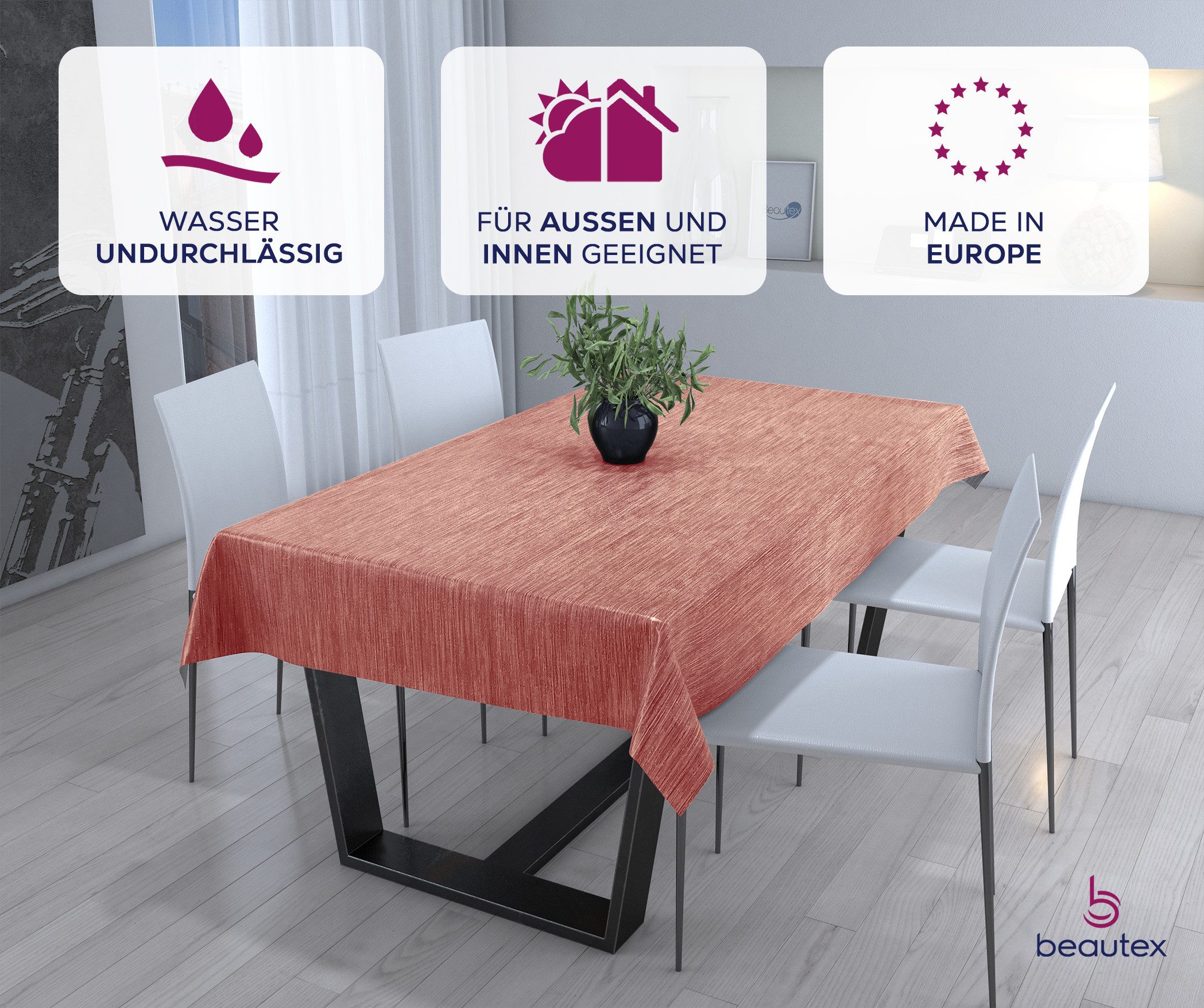 Beautex Tischdecke Wachstuchtischdecke rund oval eckig, Georginias Wachstuch Tischdecke (1-tlg)