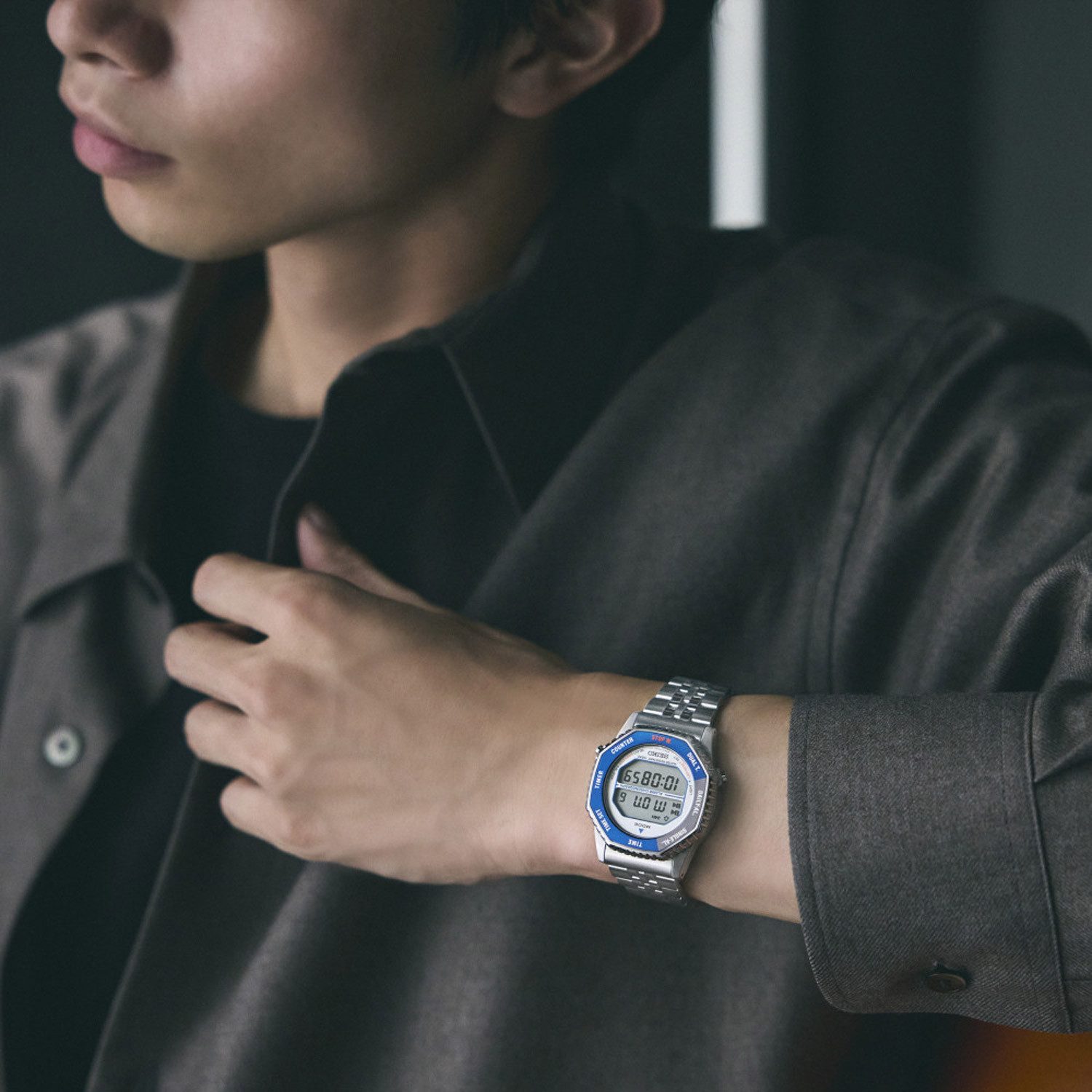 Seiko Digitaluhr Armbanduhr Digital-Chronograph Rotocall Blau/Grau günstig online kaufen