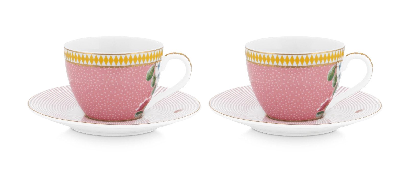 PiP Studio Espressotasse La Majorelle Pink Espressotasse m Untere Set2, Porzellan, Set/2 Espresso Cups & Saucers La Majorelle Pink 120ml