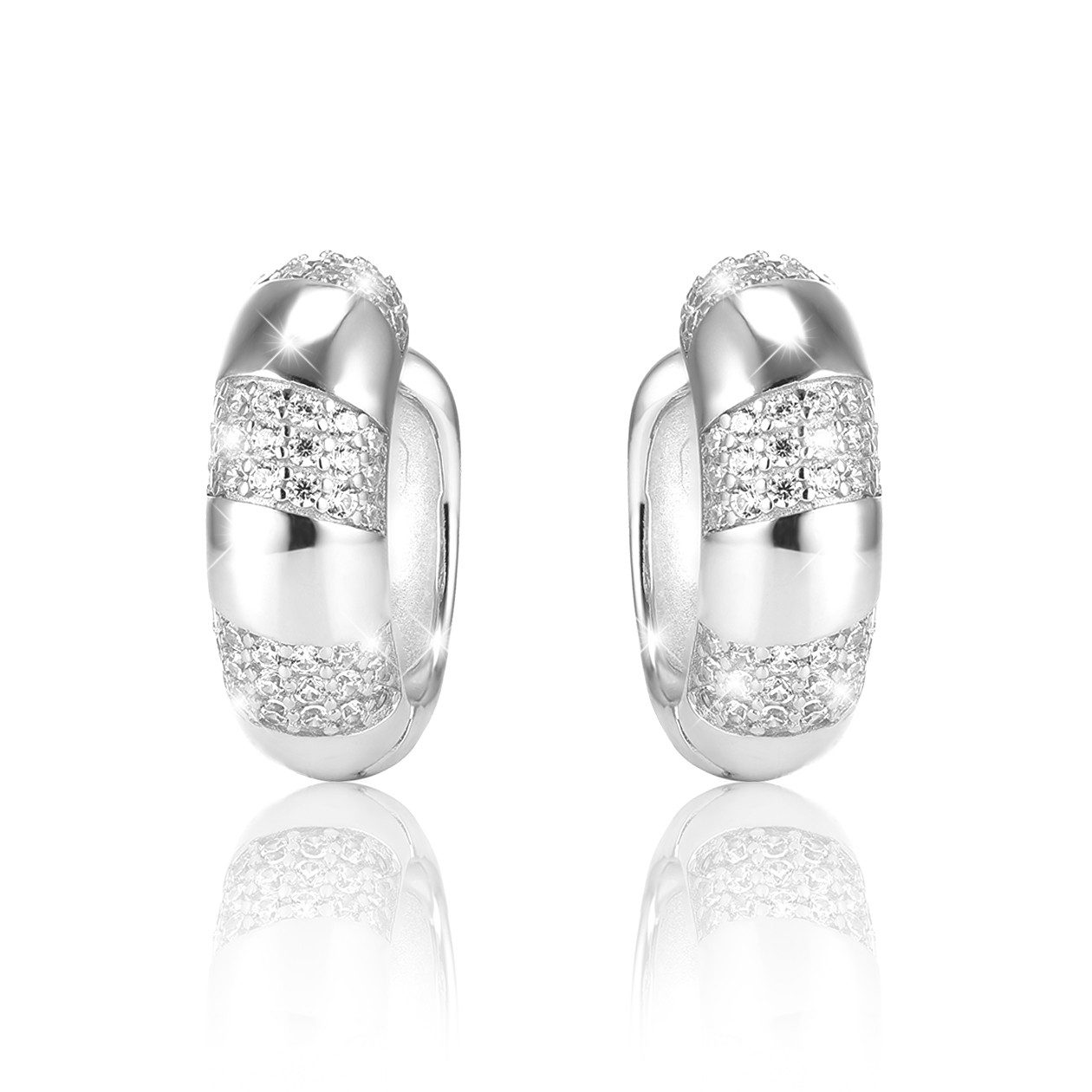 PAVELS Paar Серьги-кольца Glam, Edle Damen Серьги versehen mit 5A Zirkonia