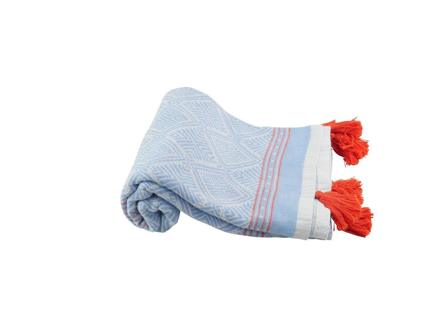 my Hamam Hamamtücher Strandtuch mit Quasten und Allover-Muster 90x150 cm, Baumwolle (1-St), weiche anschmiegsame Textur