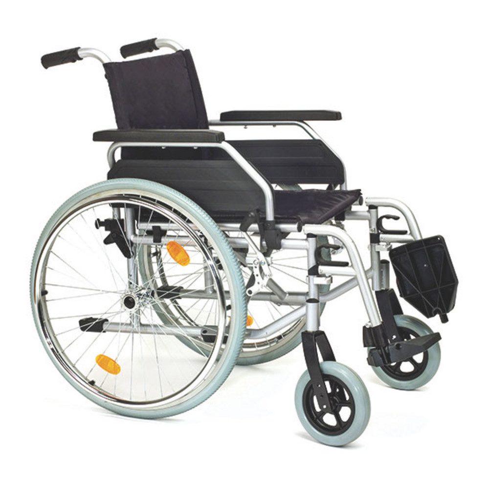 DocMed Rollstuhl Stabiler und komfortabler Stahl Rollstuhl, Platzsparend und mobil, Individuell anpassbar