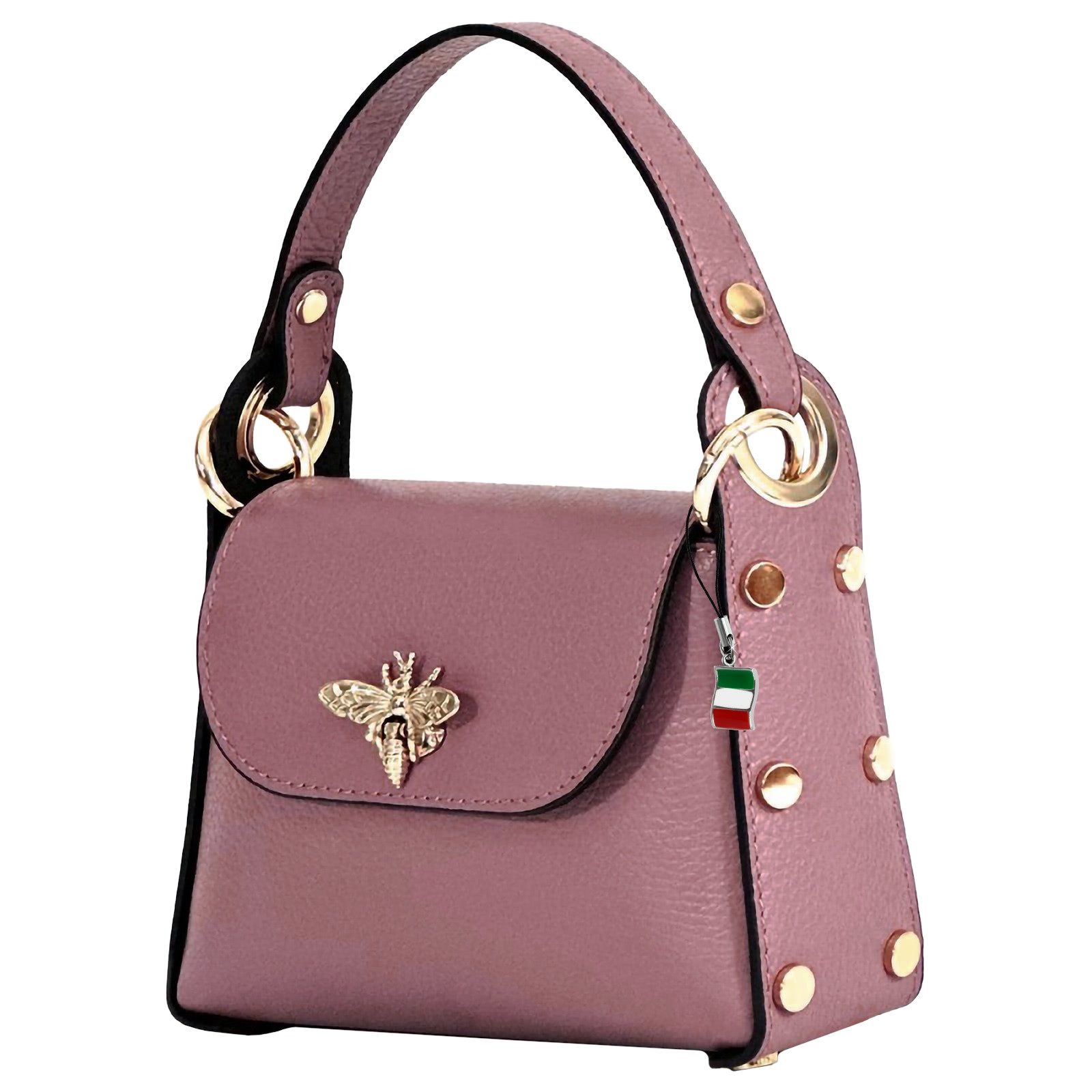 FLORENCE Umhängetasche Florence Umhängetasche Biene Damen (Umhängetasche), Damen Umhängetasche Leder, rosa, antik ca. 19cm x ca. 14cm