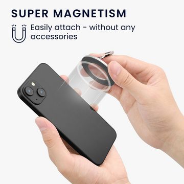 kwmobile Fingerhalter für Apple iPhone 15 / 14 / 13 / 12 Serie MagSafe Funktion Fingerhalter, (1-tlg., Handy Ring aus Metall mit Standfunktion - Halterung magnetisch)