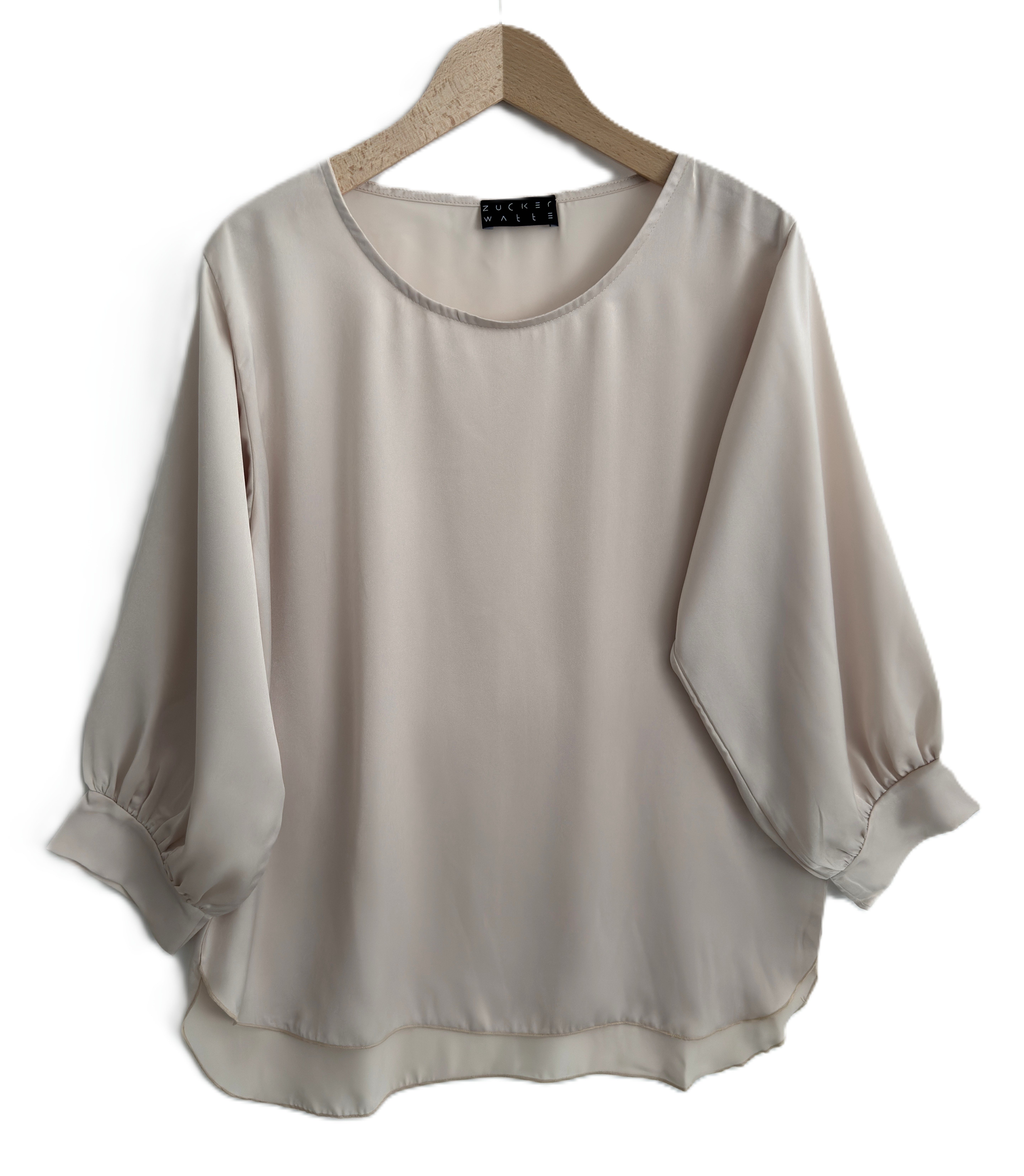 Zuckerwatte Satinbluse SILK TOUCH mit Rundhals Ausschnitt und langem Arm günstig online kaufen