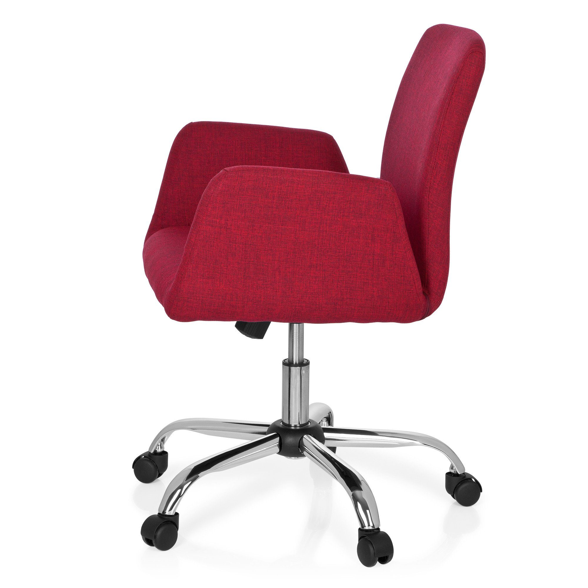 hjh OFFICE Drehstuhl Stoff St), FLOW mit ergonomisch Office Rot Schreibtischstuhl Armlehnen (1 Bürostuhl Home