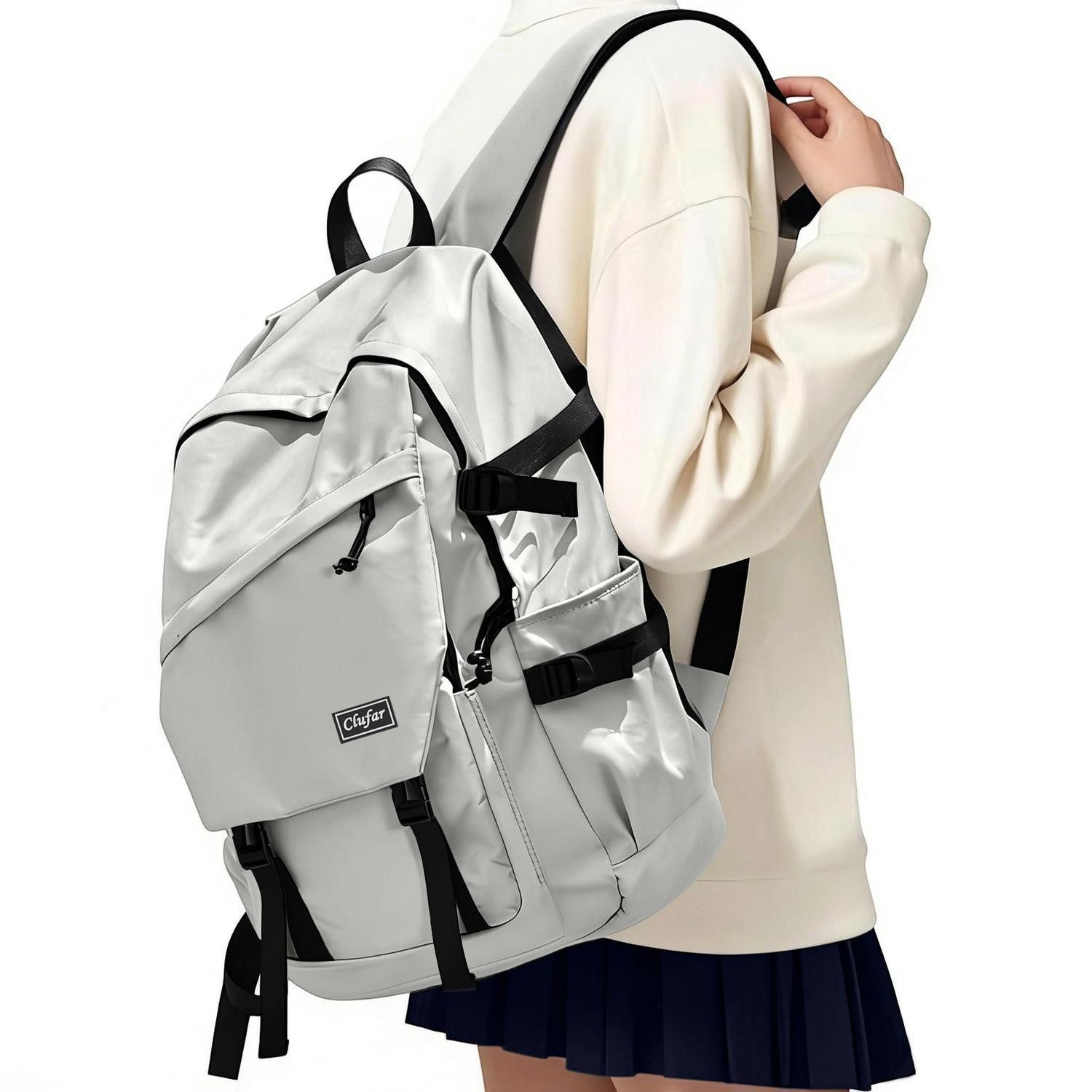 LuxusKollektion Schulranzen Schulranzen Jungen 5 Klasse Cityrucksack LightGrey
