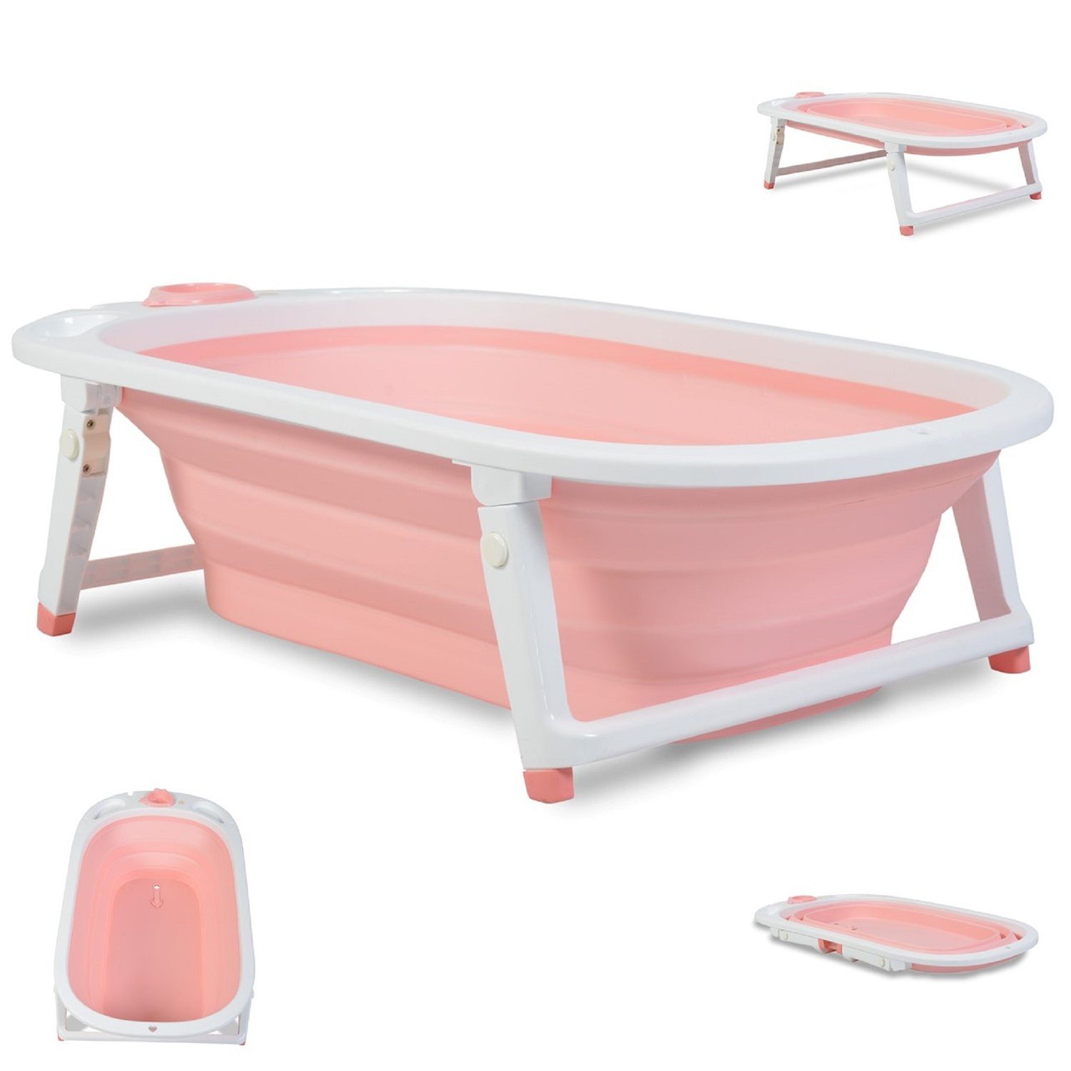 Cangaroo Babybadewanne Babybadewanne Carribean 83 cm, Wasserablauf, Ablagefächer pink