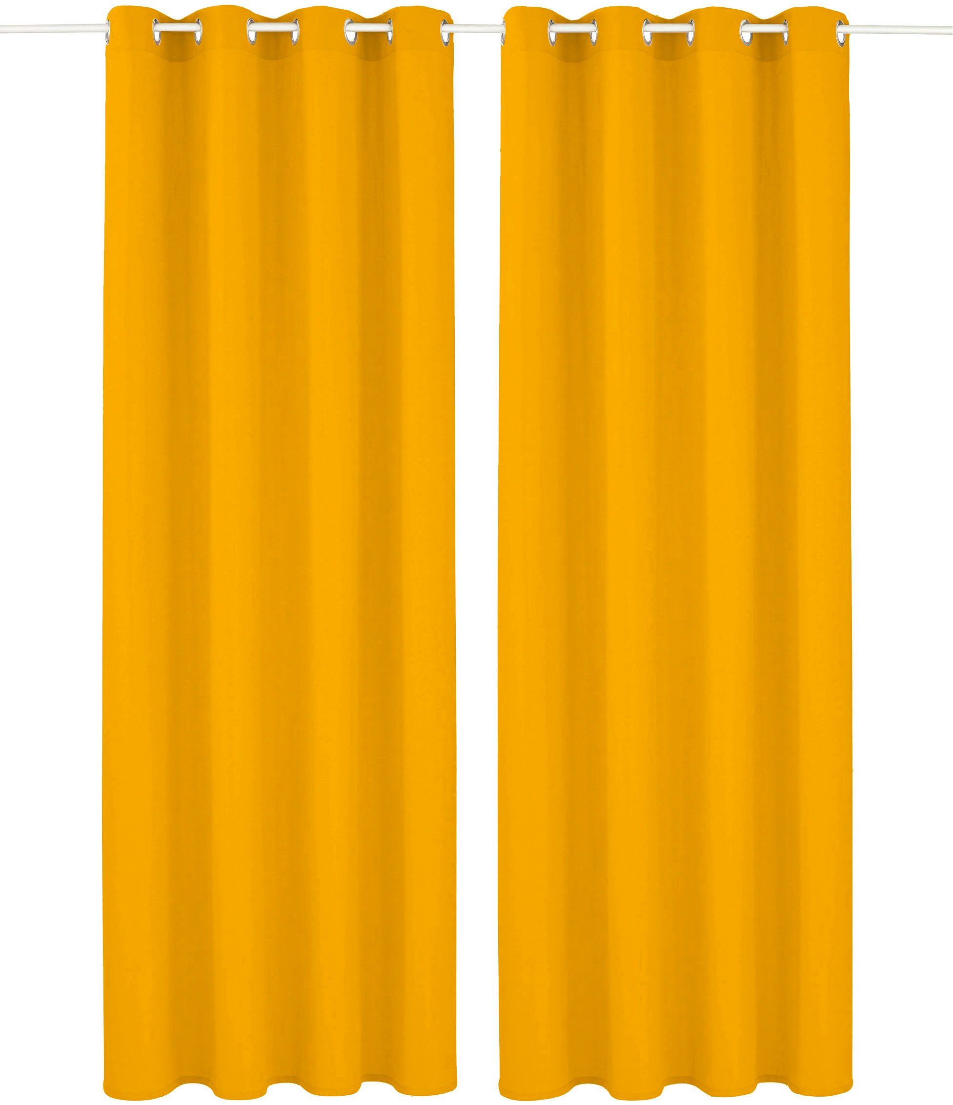 my home Vorhang Raja (2 St), Ösen, blickdicht, Polyester, Blickdichtes Mate günstig online kaufen