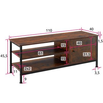 tectake Lowboard Durban (TV-Regal, Montagematerial, Montageanleitung)