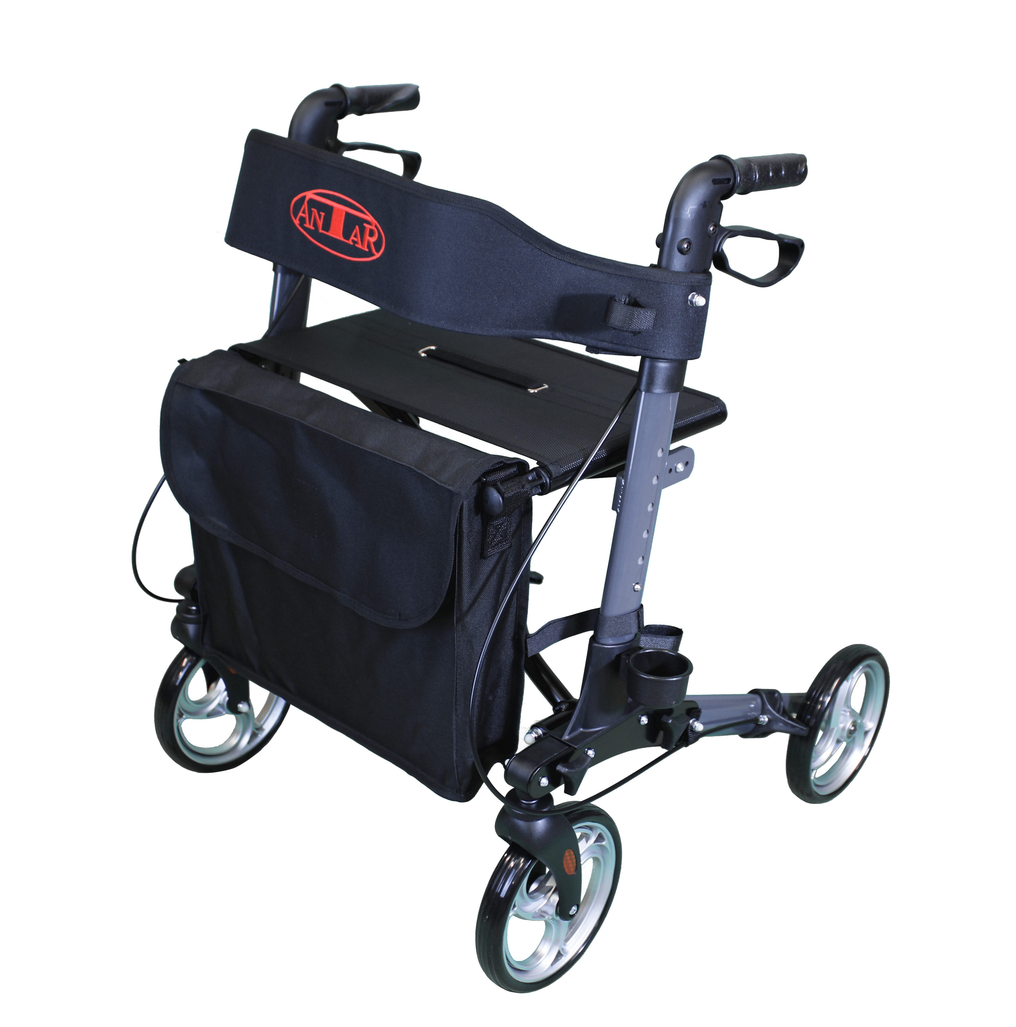 Antar Rollator Leichtgewicht 3-fach faltbar Reise Rollator aus Aluminium