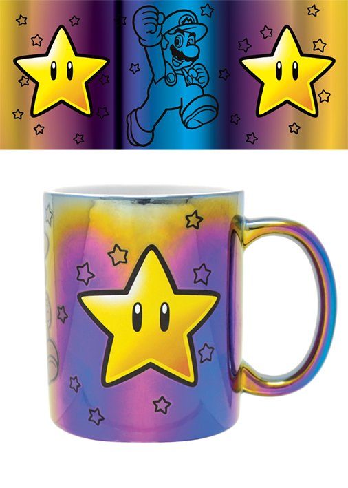 Tasse - - Super Metallic Power, Mario Star Keramik PYRAMID Tasse