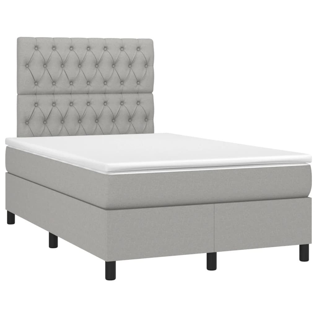 vidaXL Bett Boxspringbett mit Matratze Hellgrau günstig online kaufen