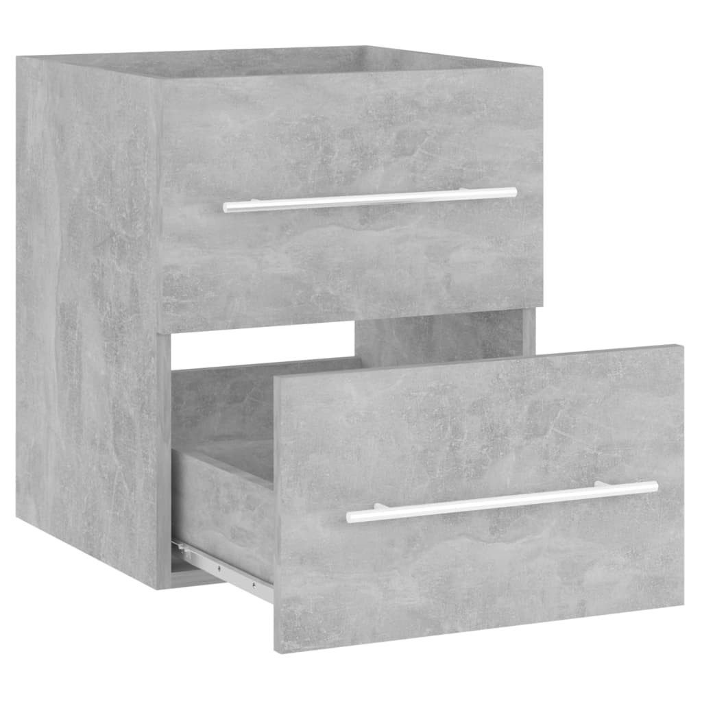 vidaXL Badezimmer-Set Waschbeckenunterschrank Betongrau 41x38,5x48 cm günstig online kaufen