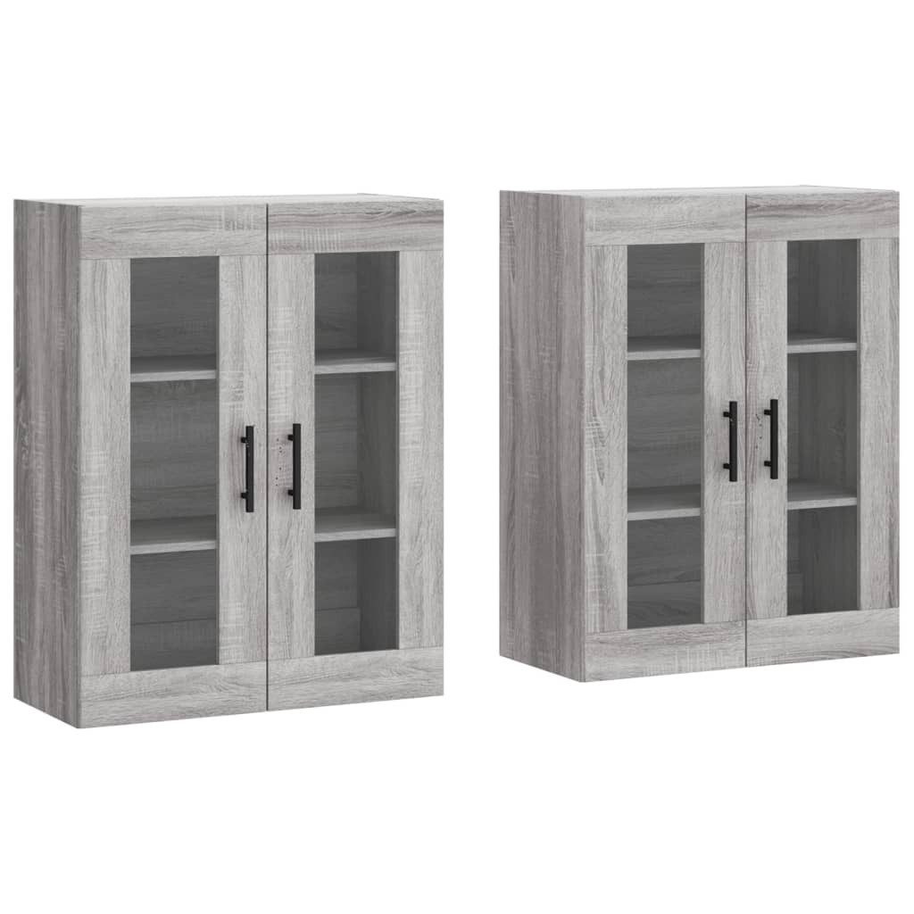 vidaXL Sideboard Wandschränke 2 Stk. Grau günstig online kaufen