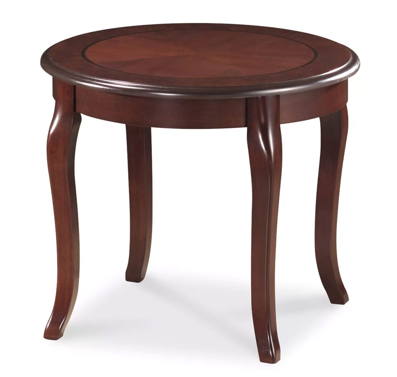 Feldmann-Wohnen Couchtisch Royal (runde Tischplatte 60x60cm, 1-St., klassische Optik, Tischbeine aus Massivholz), 60x60x50cm Nussbaum dunkel