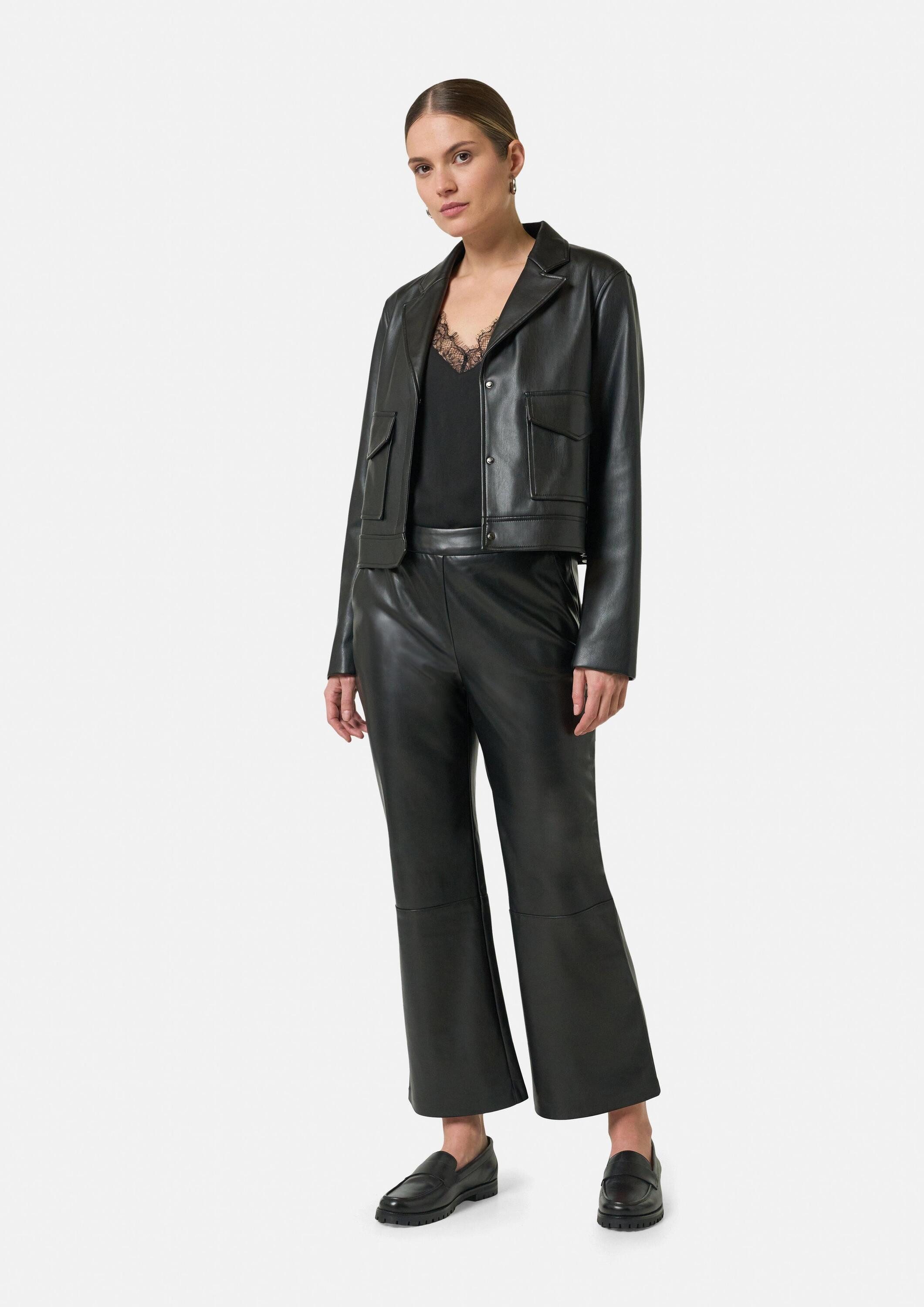comma Funktionsjacke Indoor-Jacke Kurze Jacke in Lederoptik