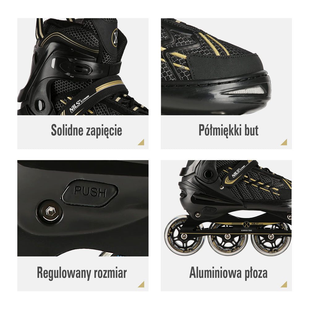 NILS EXTREME Inlineskates Inliner Rollschuhe Speedskates, (Spar-Set, 2-St., 39-42), größenverstellbar, ABEC 7, Aluminiumschiene, 84 mm