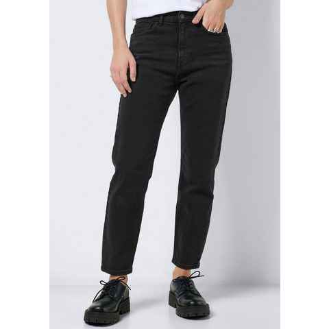Noisy may Straight-Jeans NMMONI HW STRAIGHT ANK BLACK JEANS NOOS mit offenem Saum
