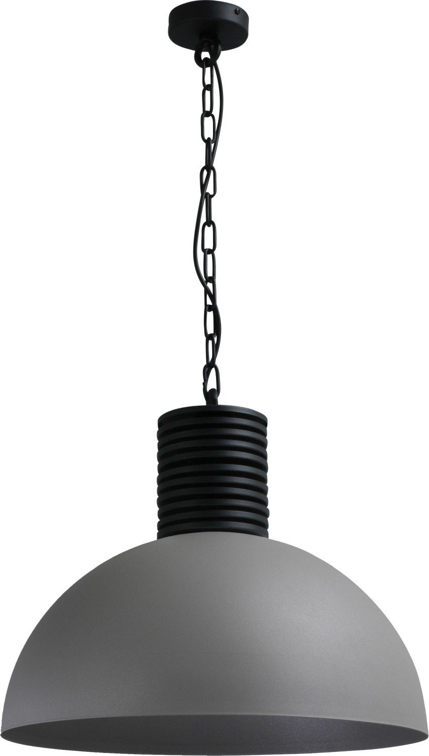 Licht-Erlebnisse Pendelleuchte LARINO, ohne Leuchtmittel, Hängeleuchte Ø 50 cm E27 Grau Schwarz Industrie Design Metall