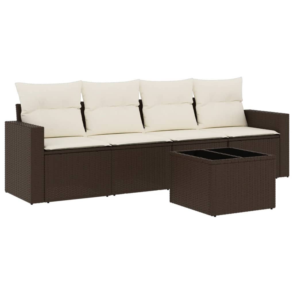 vidaXL Sofaelement 5-tlg. Garten-Sofagarnitur mit Kissen günstig online kaufen