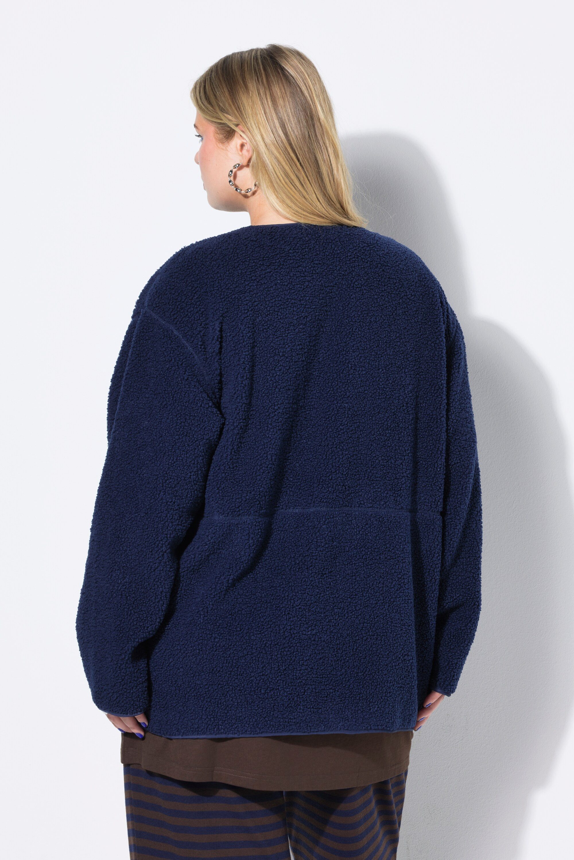 Studio Untold Sommerjacke Teddyfleece-Jacke oversized Rundhals