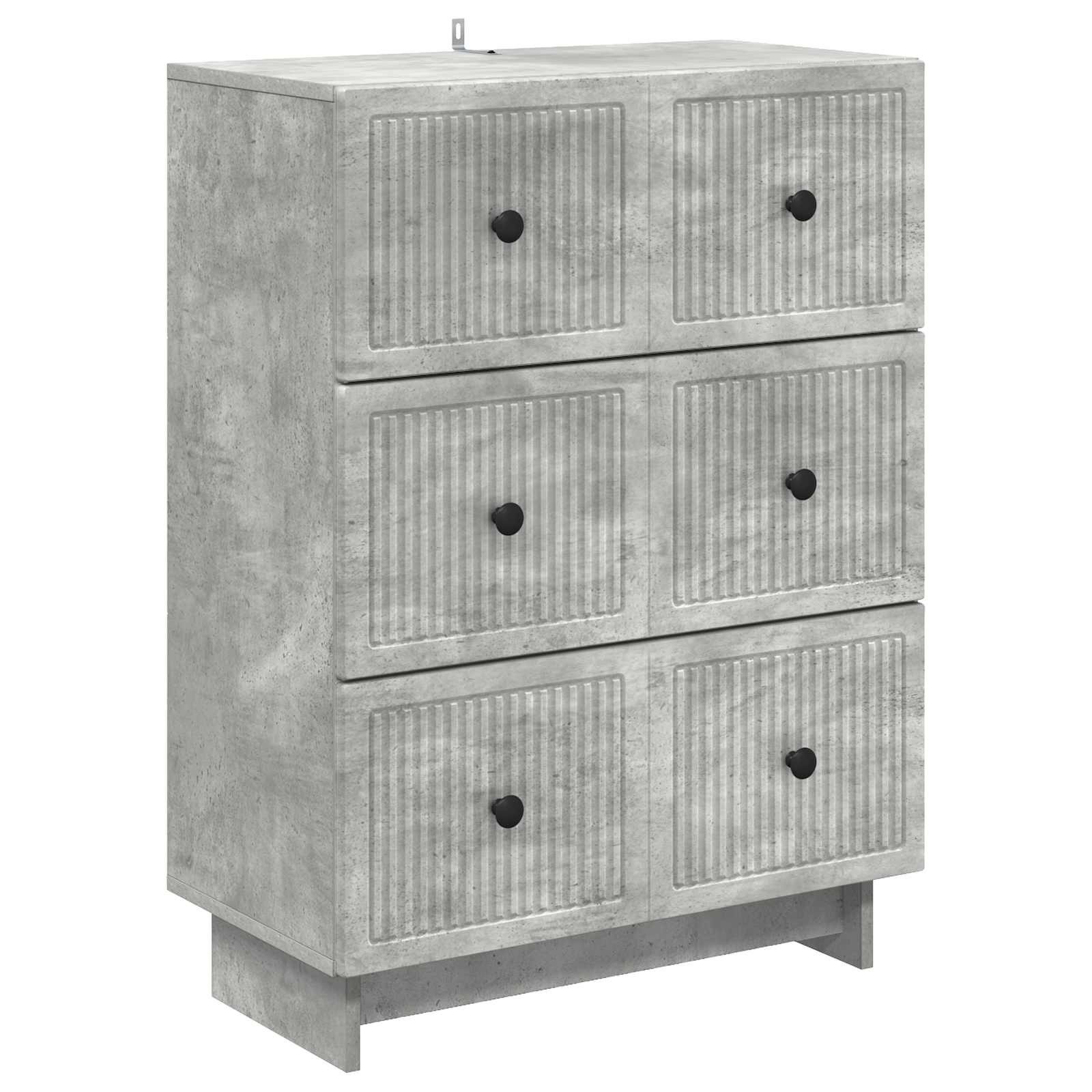 vidaXL Kommode 66 x 34,5 x 90 cm Kommode Schubladenschrank Sideboard Betongrau 66x34